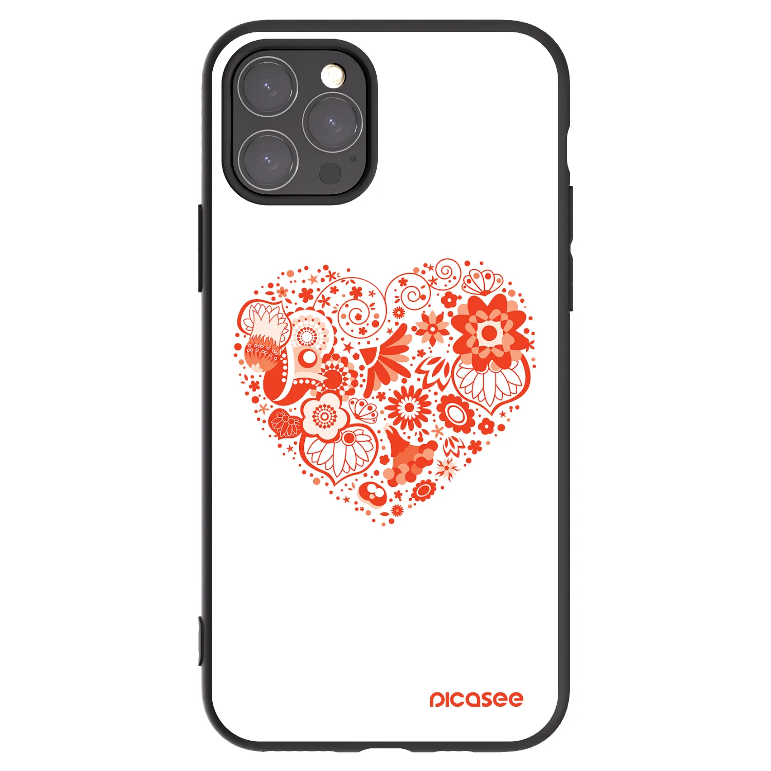 Picasee Apple iPhone 11 Pro Hülle - Schwarzes Silikon - Großes Herz