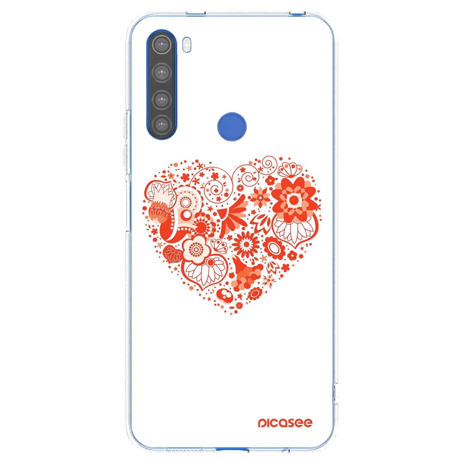 Picasee Xiaomi Redmi Note 8T Hülle - Transparentes Silikon - Großes Herz
