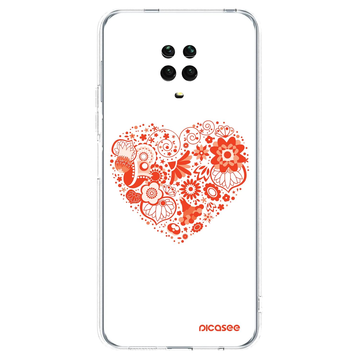 Picasee Xiaomi Redmi Note 9 Pro Hülle - Transparentes Silikon - Großes Herz