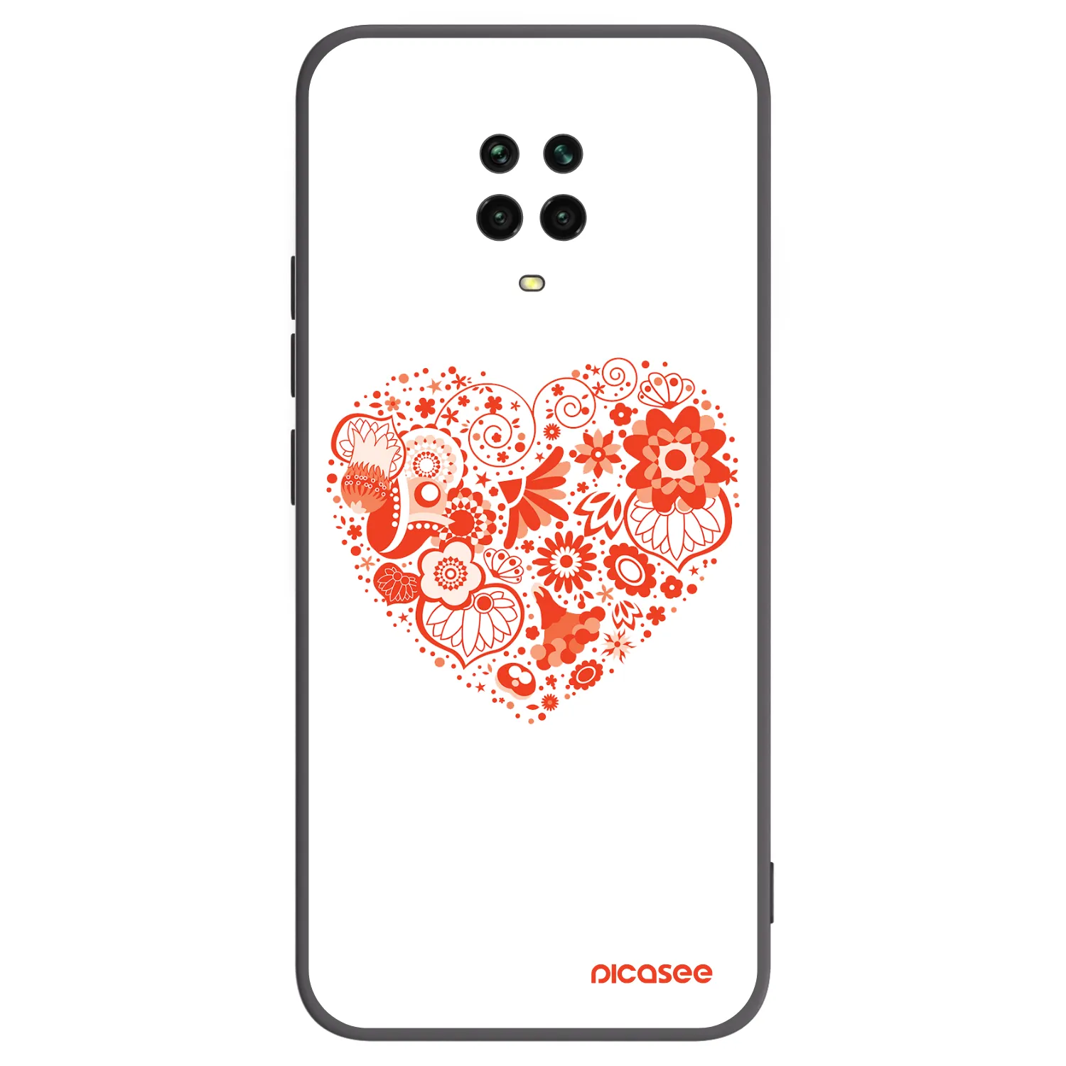 Picasee Xiaomi Redmi Note 9 Pro Hülle - Schwarzes Silikon - Großes Herz
