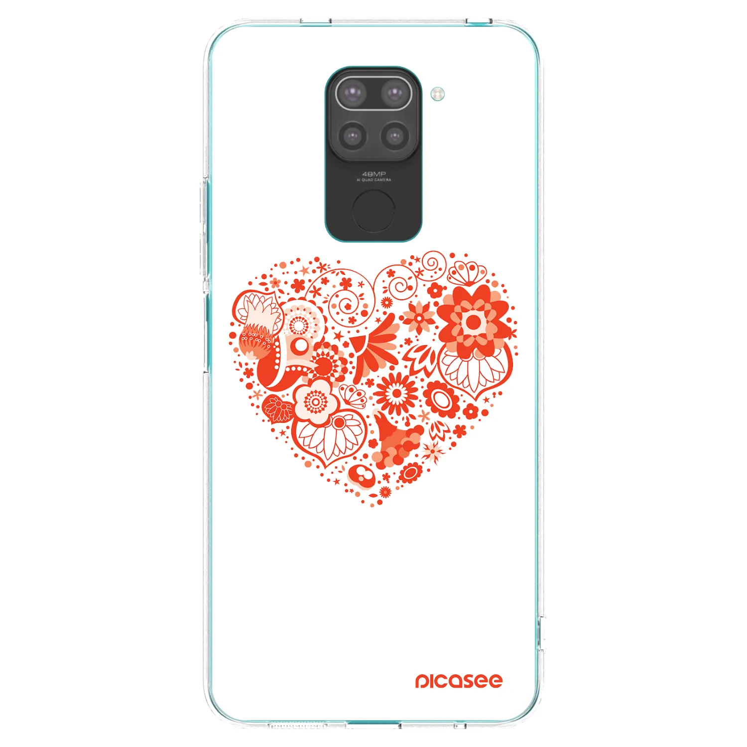 Picasee Xiaomi Redmi Note 9 Hülle - Schwarzes Silikon - Großes Herz