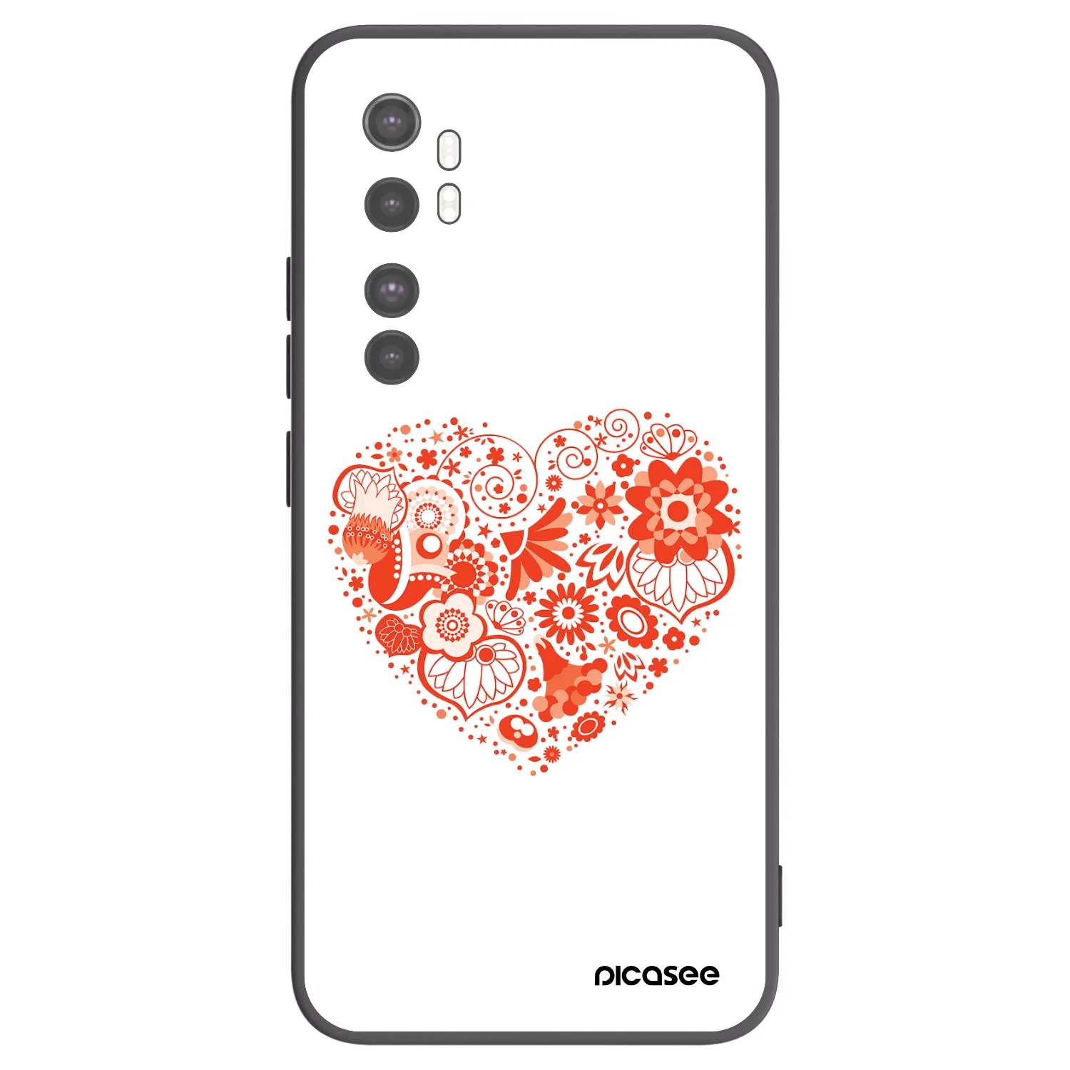 Picasee Xiaomi Mi Note 10 Lite Hülle - Schwarzes Silikon - Großes Herz