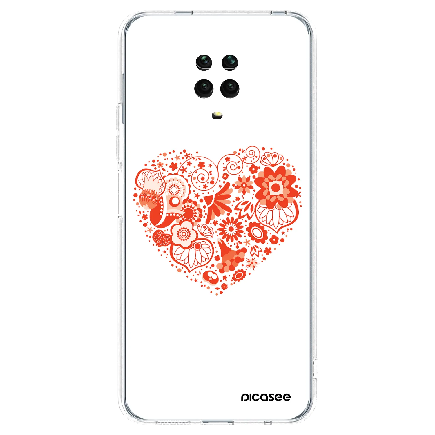 Picasee Xiaomi Redmi Note 9S Hülle - Transparentes Silikon - Großes Herz