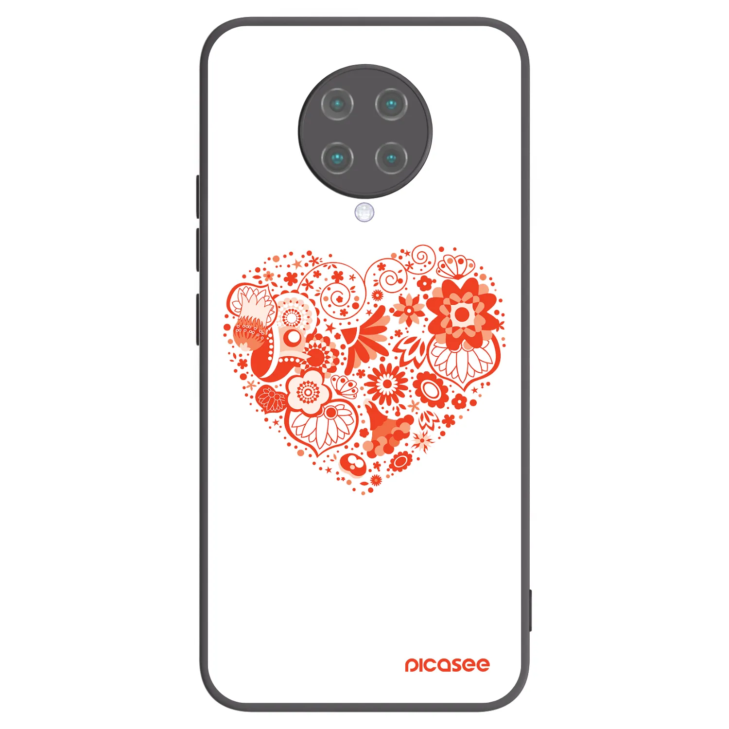 Picasee Xiaomi Poco F2 Pro Hülle - Schwarzes Silikon - Großes Herz