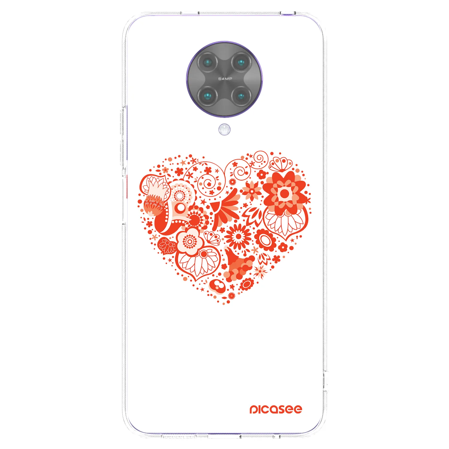 Picasee Xiaomi Poco F2 Pro Hülle - Transparentes Silikon - Großes Herz