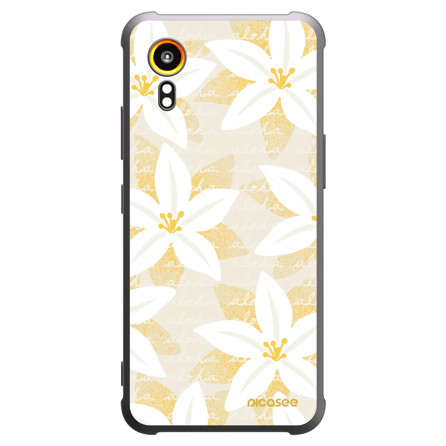 Picasee Samsung Galaxy XCover 7 Hülle - Schwarzes Silikon - Island Leave