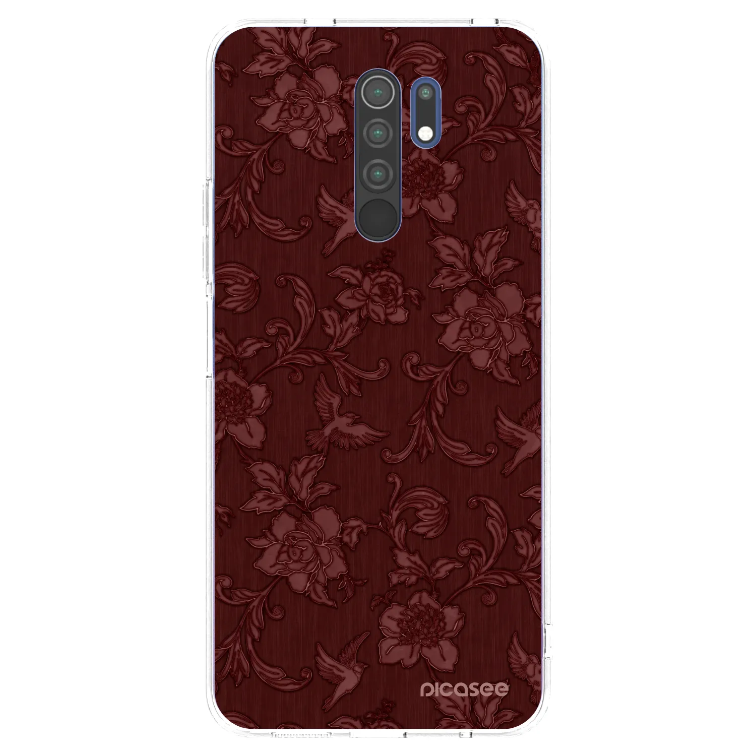 Picasee Xiaomi Redmi 9 Hülle - Transparentes Silikon - Red Elegance