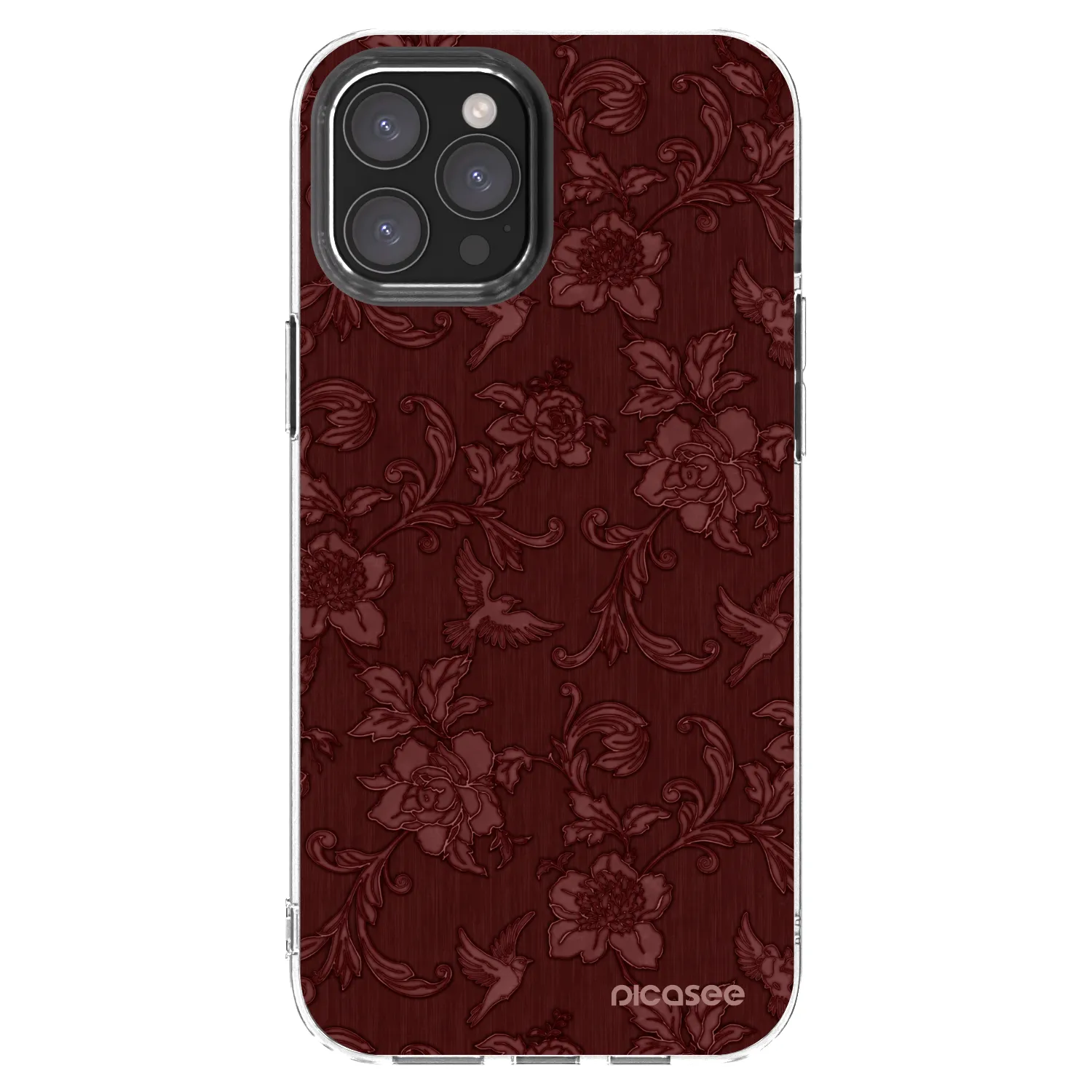Picasee Apple iPhone 12 Pro Max Hülle - Transparentes Silikon - Red Elegance
