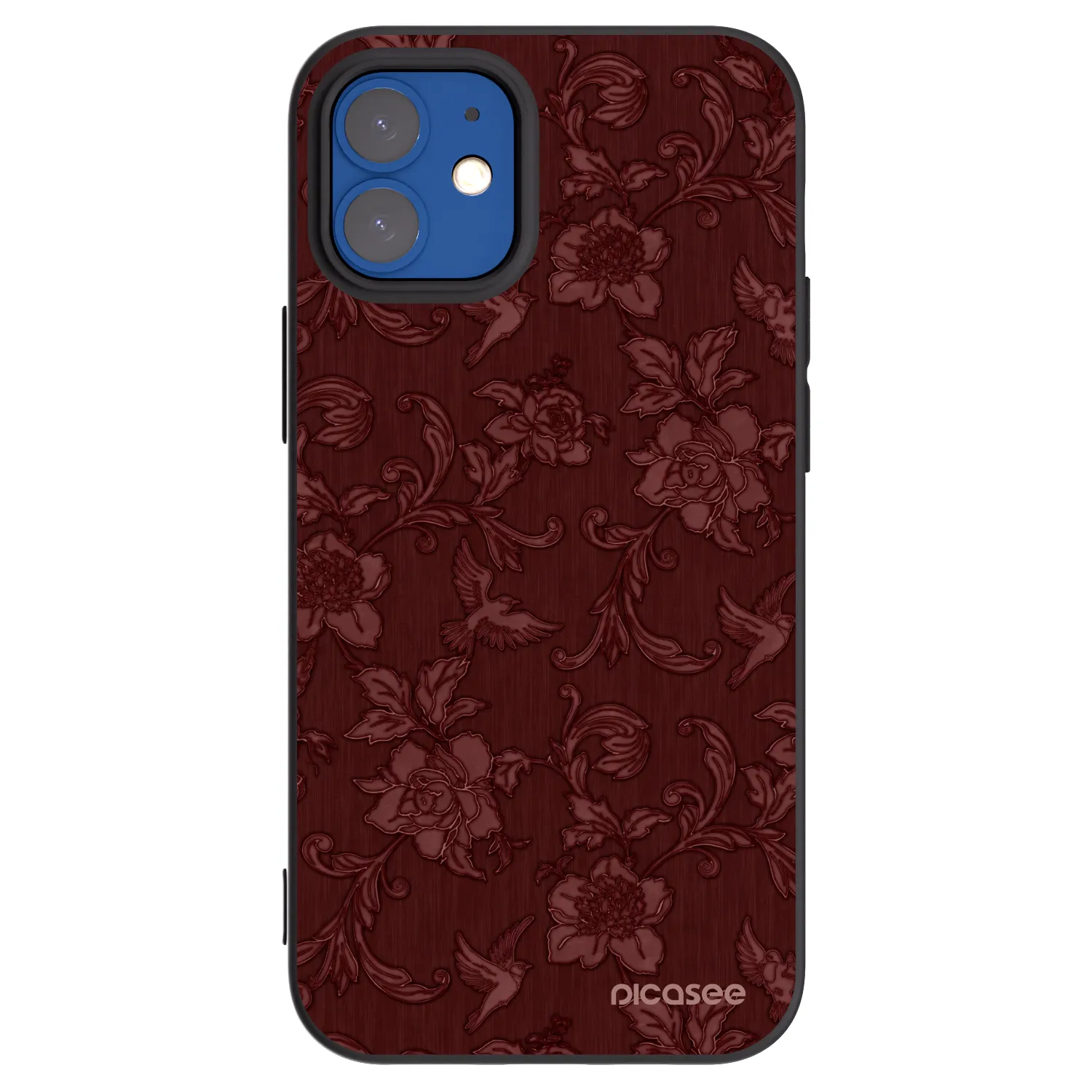 Picasee Apple iPhone 12 mini Hülle - Schwarzes Silikon - Red Elegance
