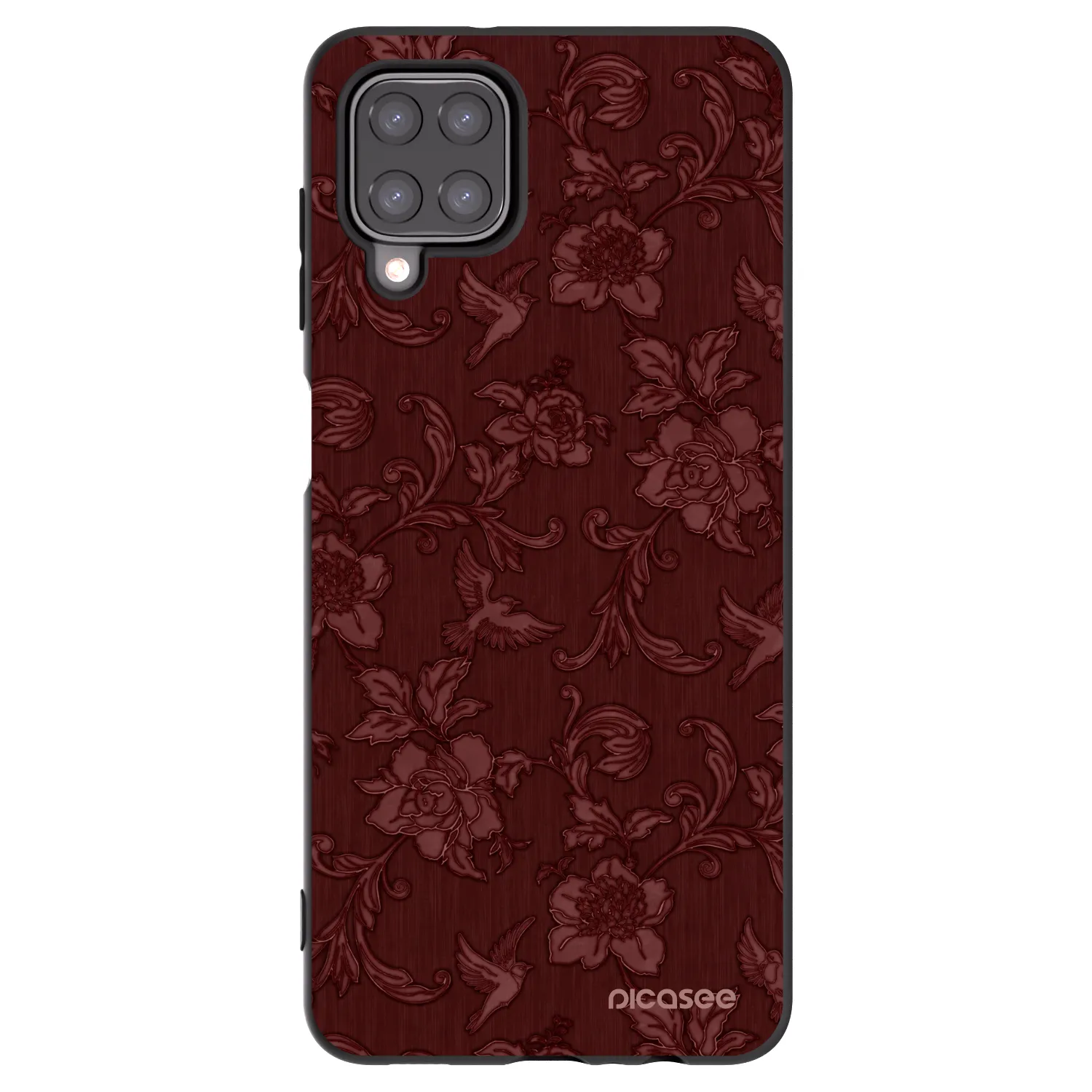 Picasee Samsung Galaxy A12 A125F Hülle - Schwarzes Silikon - Red Elegance