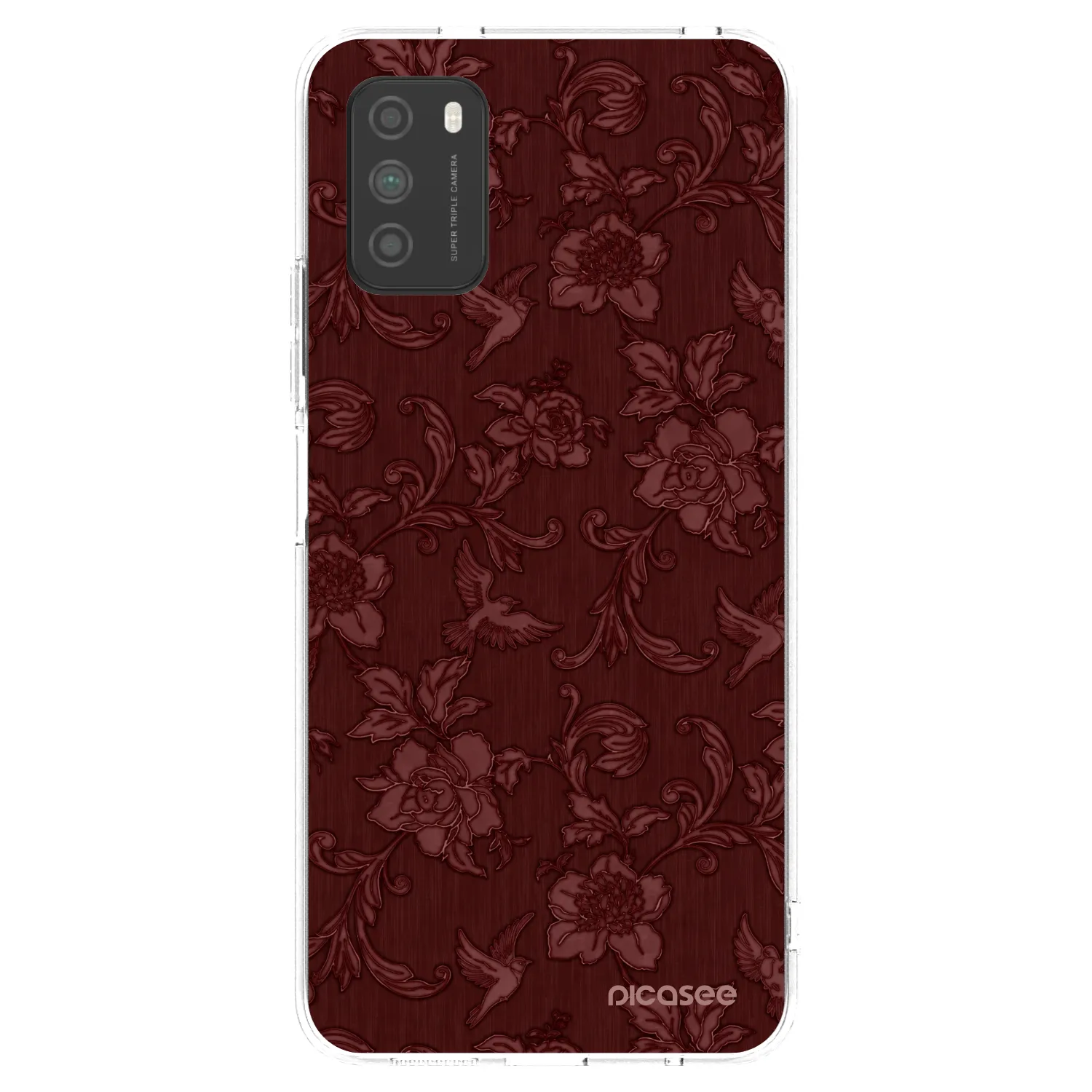 Picasee Xiaomi Poco M3 Hülle - Transparentes Silikon - Red Elegance