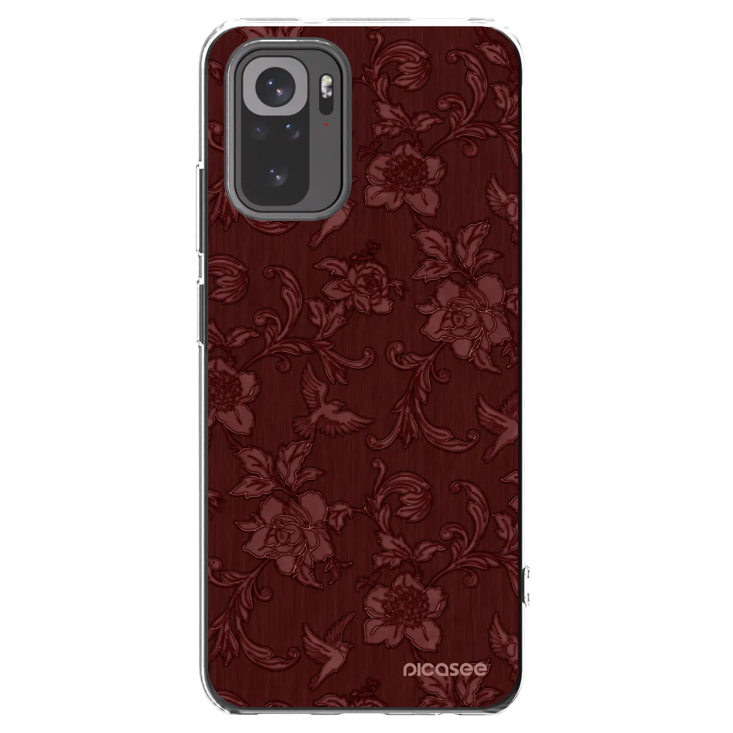 Picasee Xiaomi Redmi Note 10S Hülle - Transparentes Silikon - Red Elegance