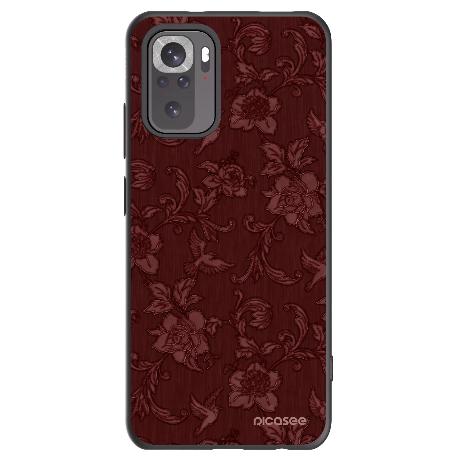 Picasee Xiaomi Redmi Note 10S Hülle - Schwarzes Silikon - Red Elegance
