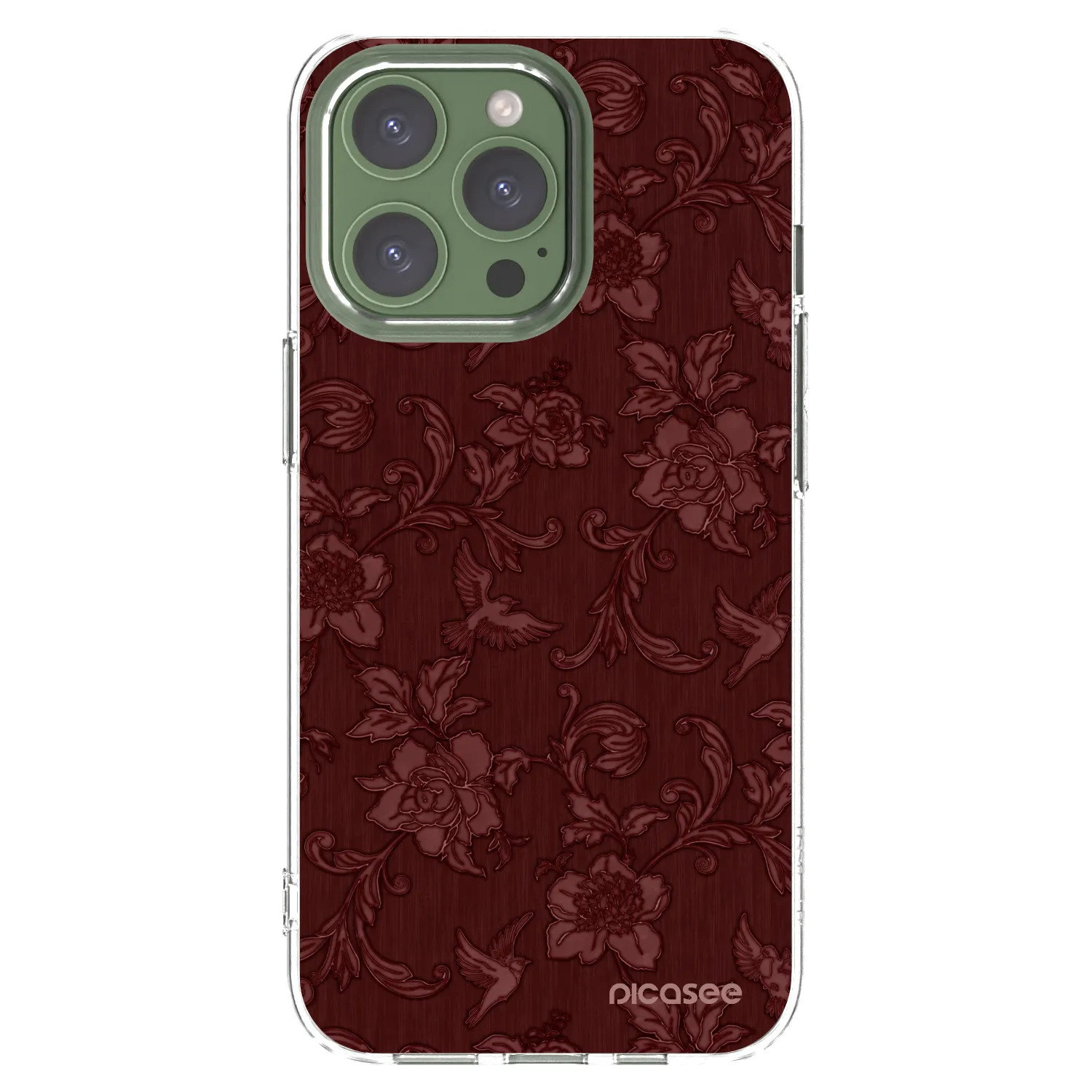 Picasee Apple iPhone 13 Pro Hülle - Transparentes Silikon - Red Elegance