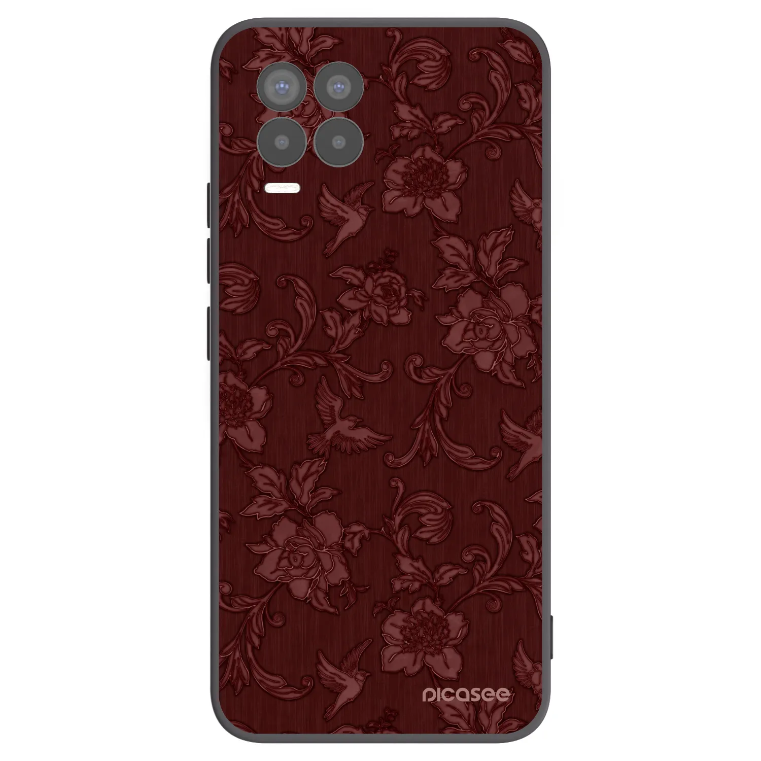 Picasee Realme 8 Pro Hülle - Schwarzes Silikon - Red Elegance