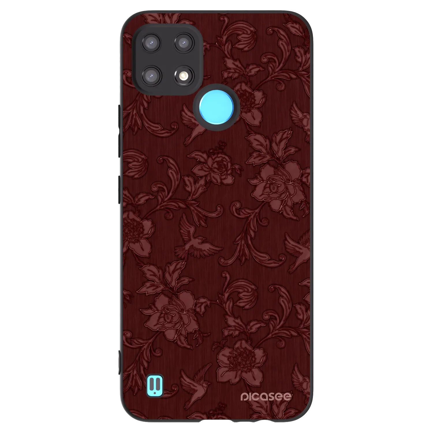 Picasee Realme C21 Hülle - Schwarzes Silikon - Red Elegance