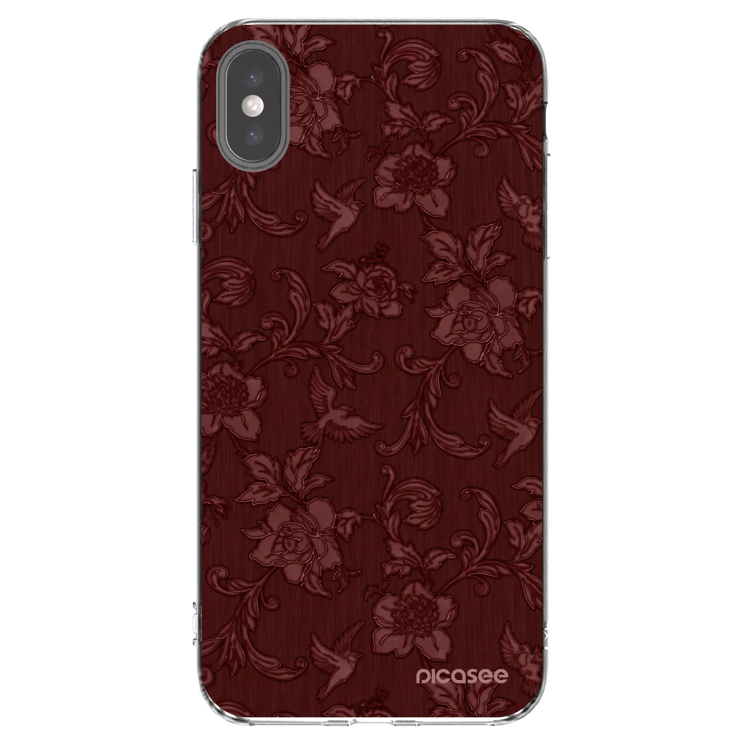 Picasee Apple iPhone XS Max Hülle - Transparentes Silikon - Red Elegance