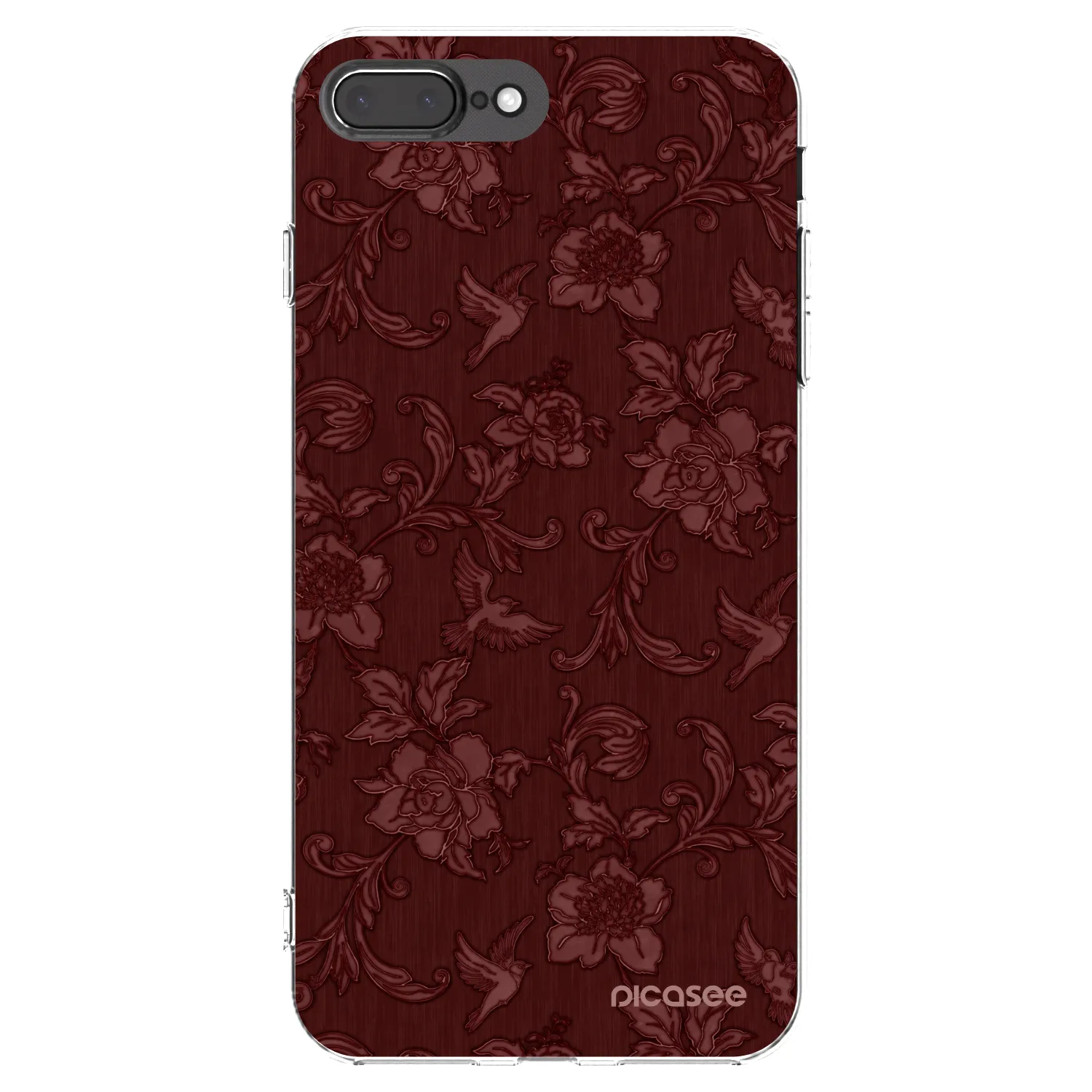 Picasee Apple iPhone 7 Plus Hülle - Transparentes Silikon - Red Elegance