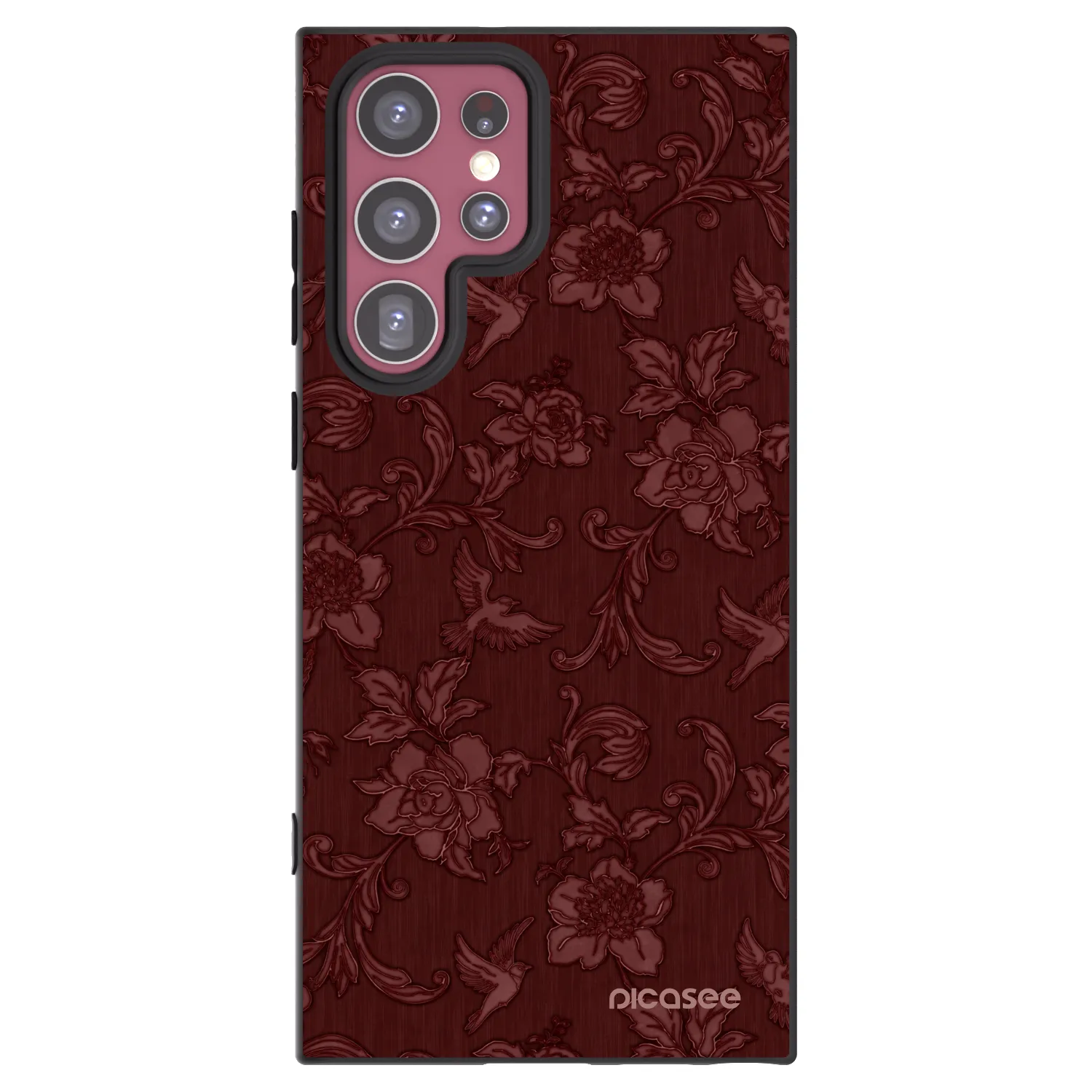 Picasee Samsung Galaxy S22 Ultra 5G Hülle - Schwarzes Silikon - Red Elegance