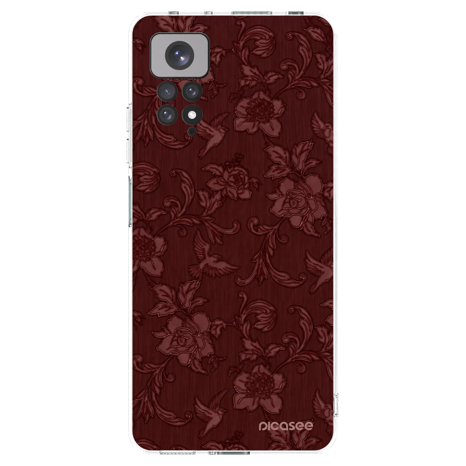 Picasee Xiaomi Redmi Note 11 Hülle - Transparentes Silikon - Red Elegance