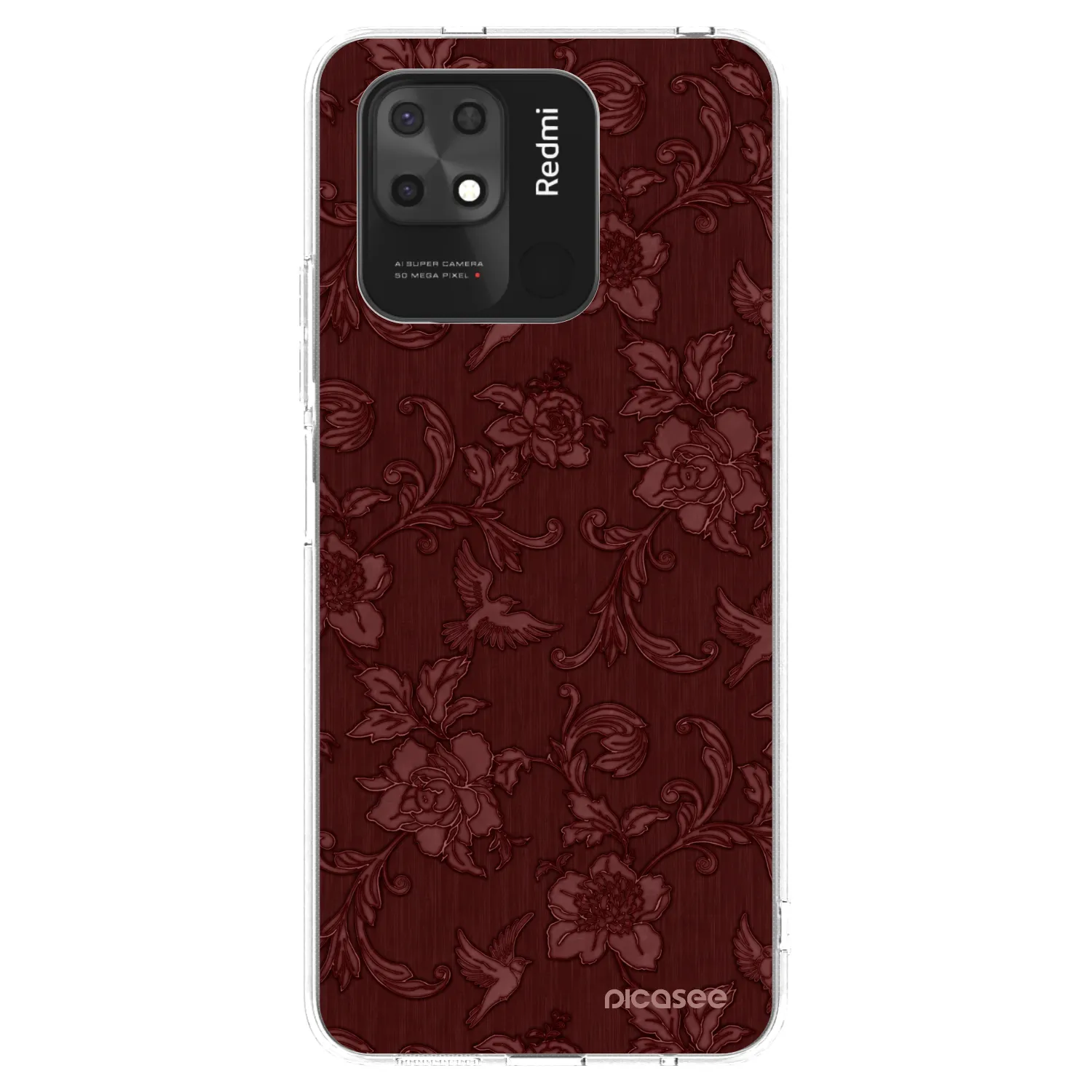 Picasee Xiaomi Redmi 10C Hülle - Transparentes Silikon - Red Elegance