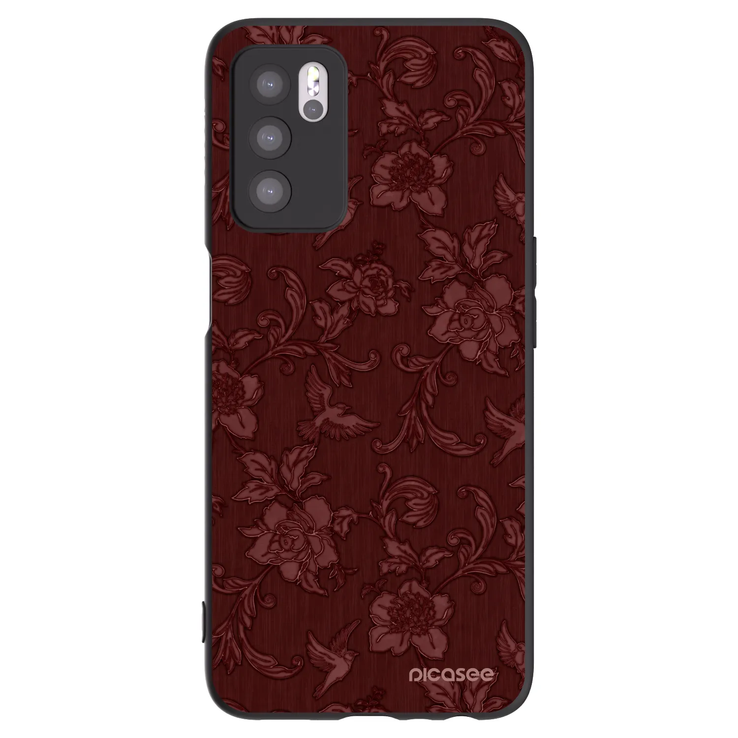 Picasee OPPO A16 Hülle - Schwarzes Silikon - Red Elegance
