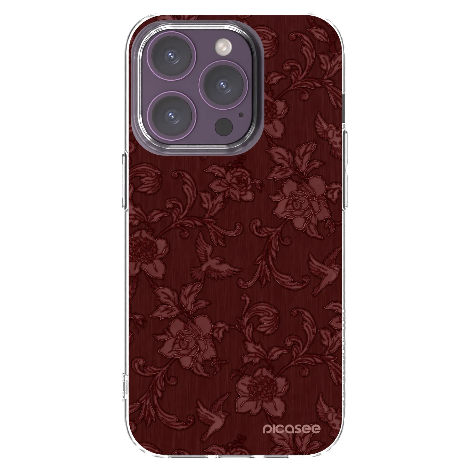 Picasee Apple iPhone 14 Pro Hülle - Transparentes Silikon - Red Elegance