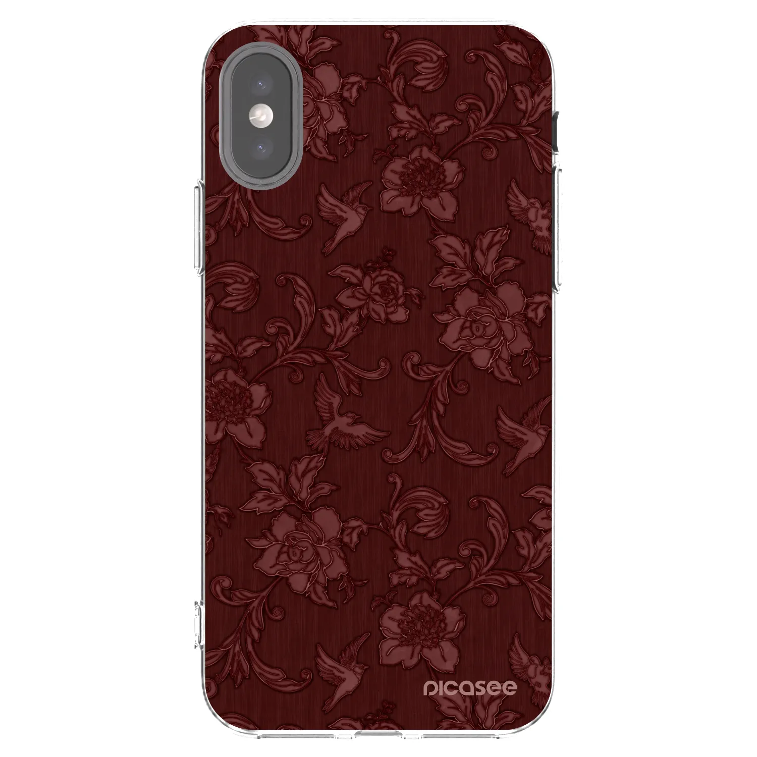 Picasee Apple iPhone X/XS Hülle - Transparentes Silikon - Red Elegance
