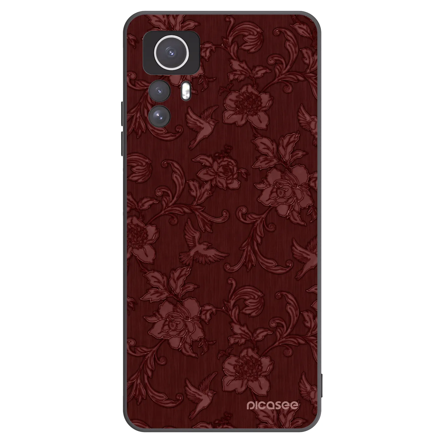 Picasee Xiaomi Redmi Note 12S Hülle - Schwarzes Silikon - Red Elegance