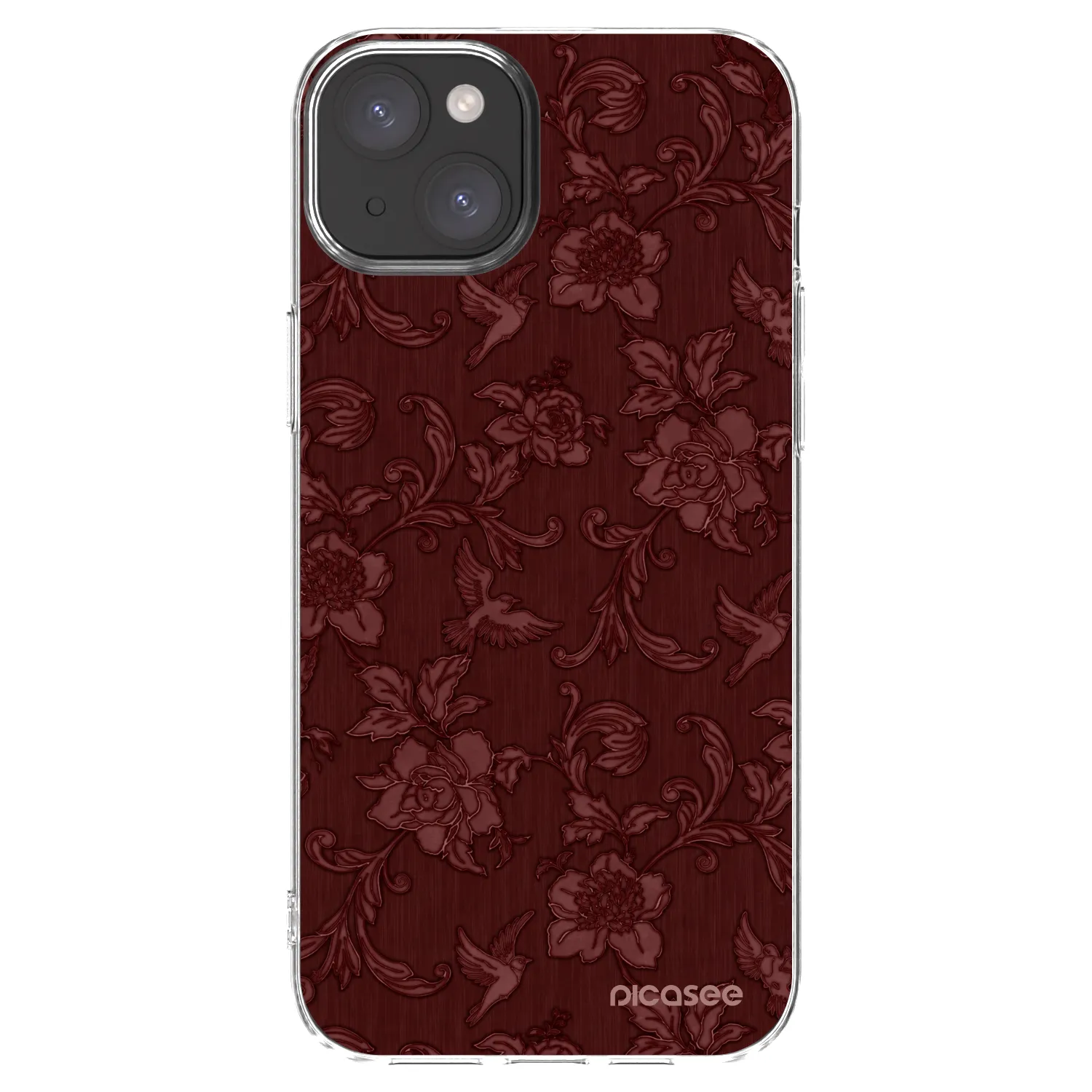 Picasee Apple iPhone 15 Plus Hülle - Transparentes Silikon - Red Elegance