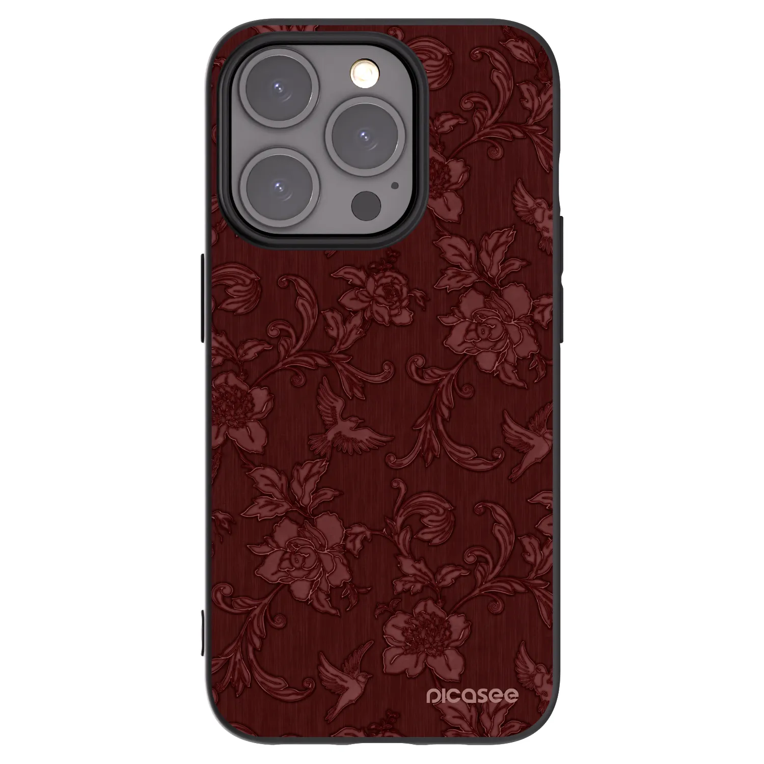 Picasee Apple iPhone 15 Pro Hülle - Schwarzes Silikon - Red Elegance