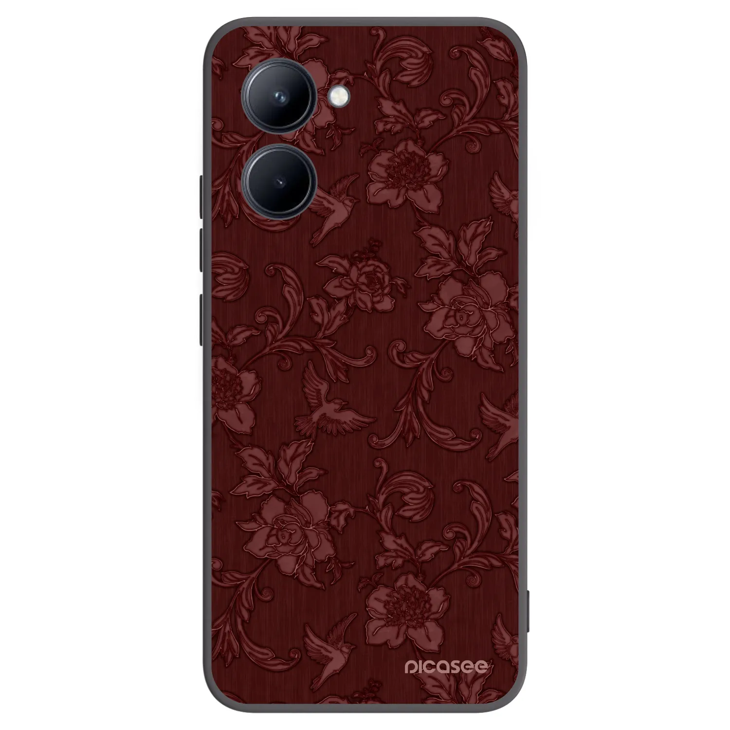 Picasee Realme C33 (2023) Hülle - Schwarzes Silikon - Red Elegance