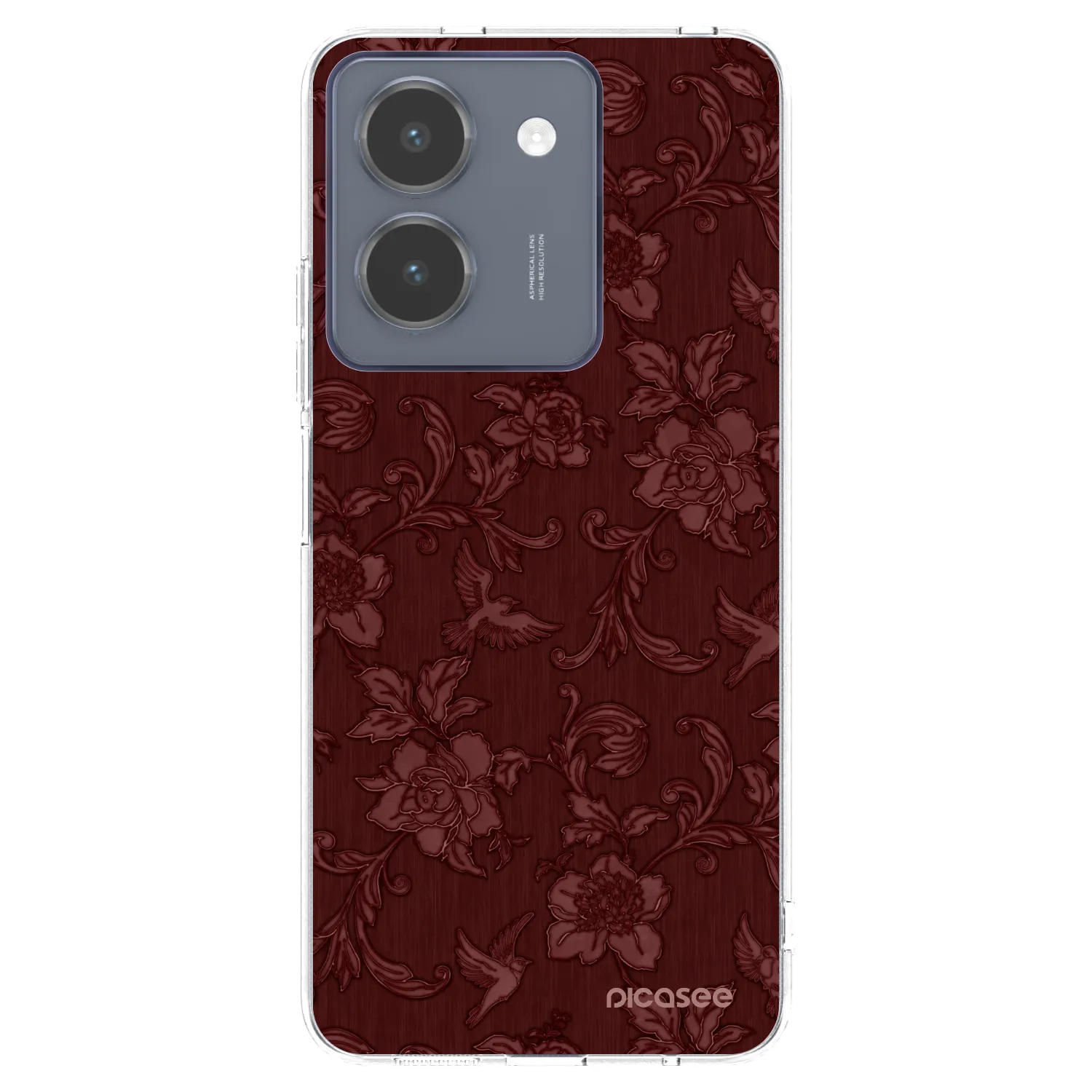 Picasee Vivo Y36 4G Hülle - Transparentes Silikon - Red Elegance