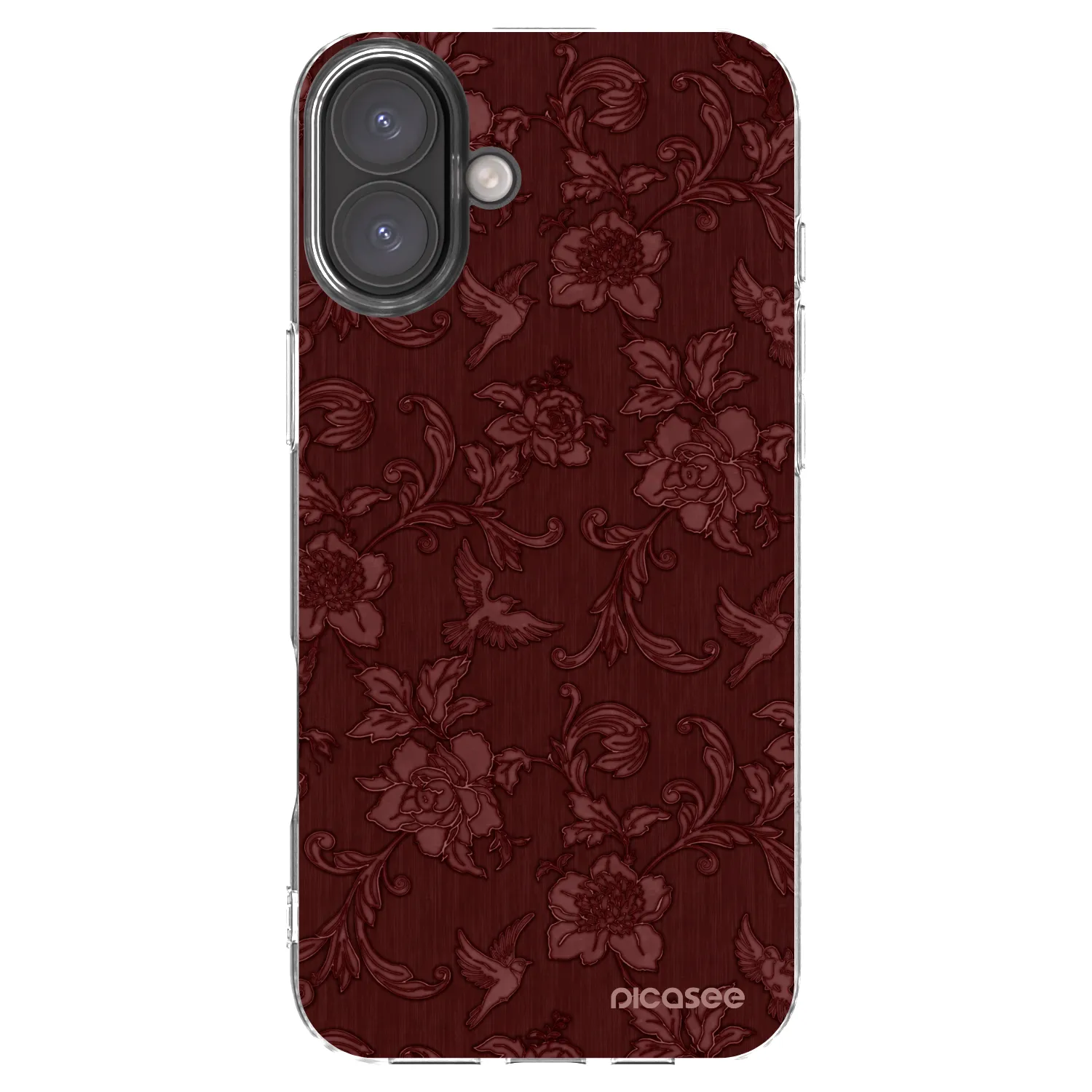 Picasee Apple iPhone 16 Plus Hülle - Transparentes Silikon - Red Elegance