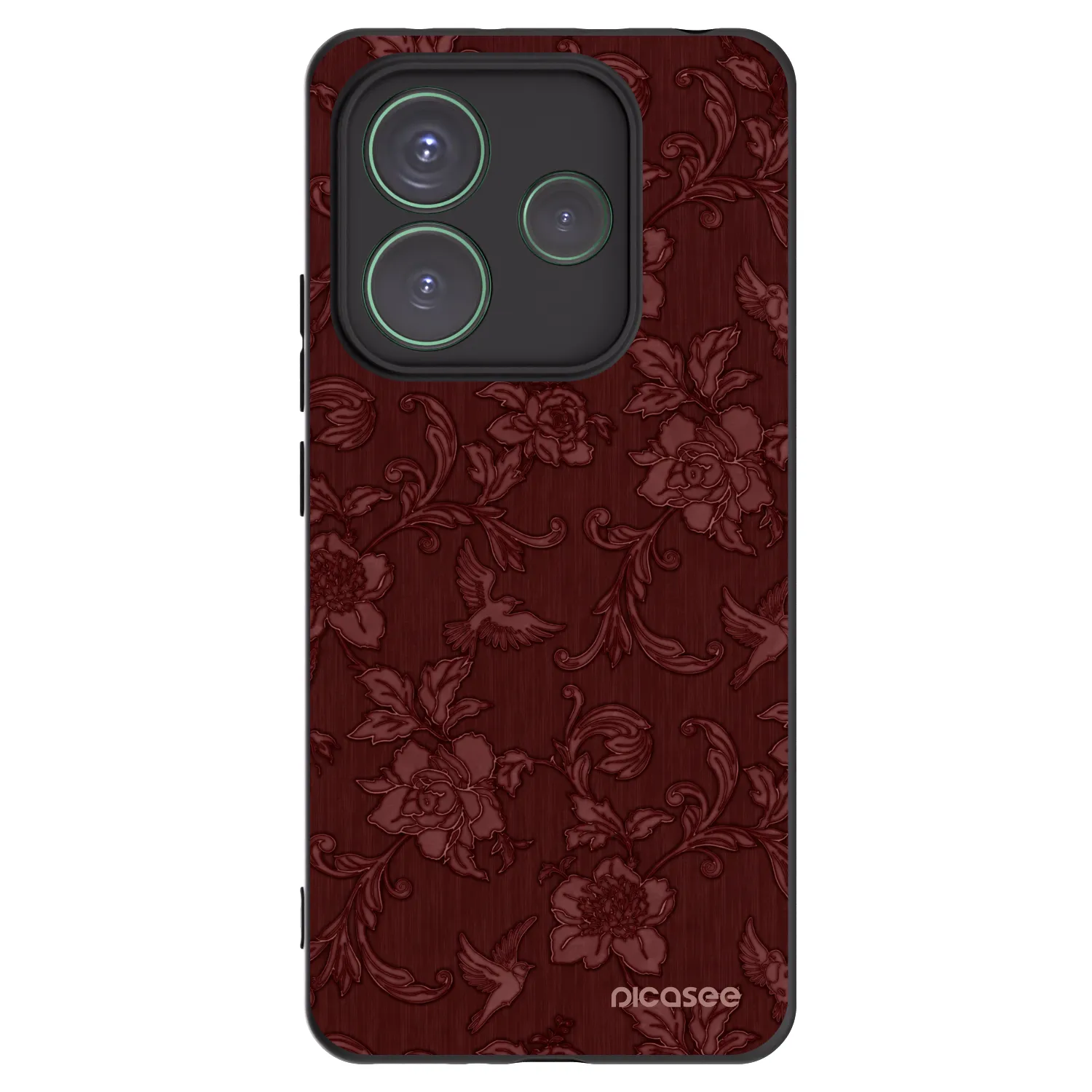 Picasee Xiaomi Redmi Note 14 5G Hülle - Schwarzes Silikon - Red Elegance