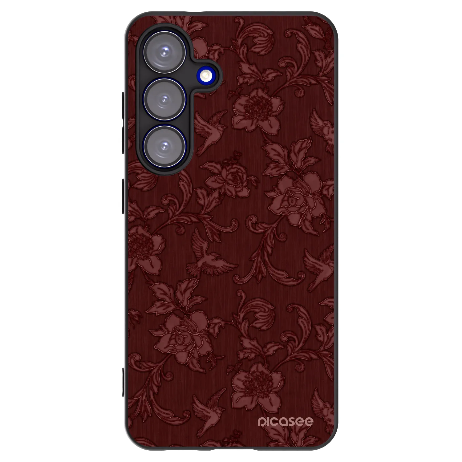 Picasee Samsung Galaxy S25 5G Hülle - Schwarzes Silikon - Red Elegance