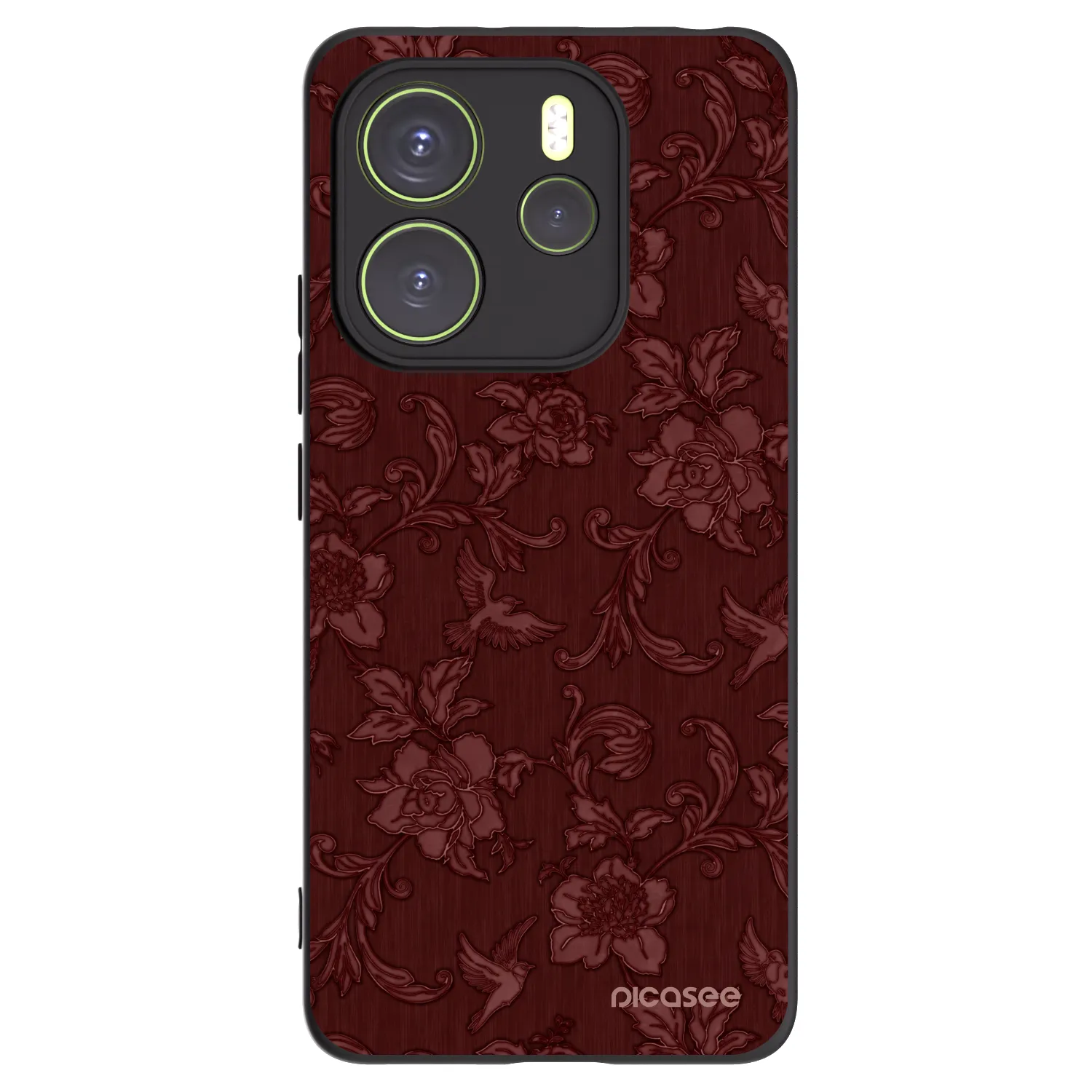 Picasee Xiaomi Redmi Note 14 4G Hülle - Schwarzes Silikon - Red Elegance