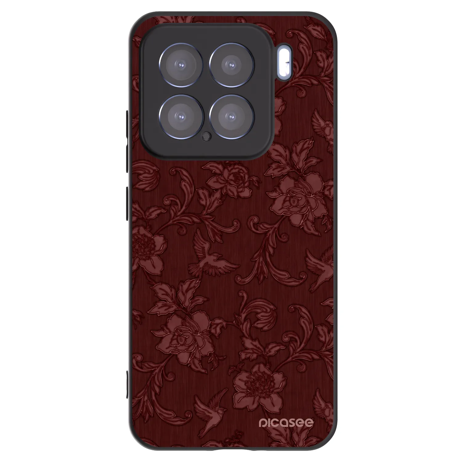 Picasee Xiaomi 15 Hülle - Schwarzes Silikon - Red Elegance
