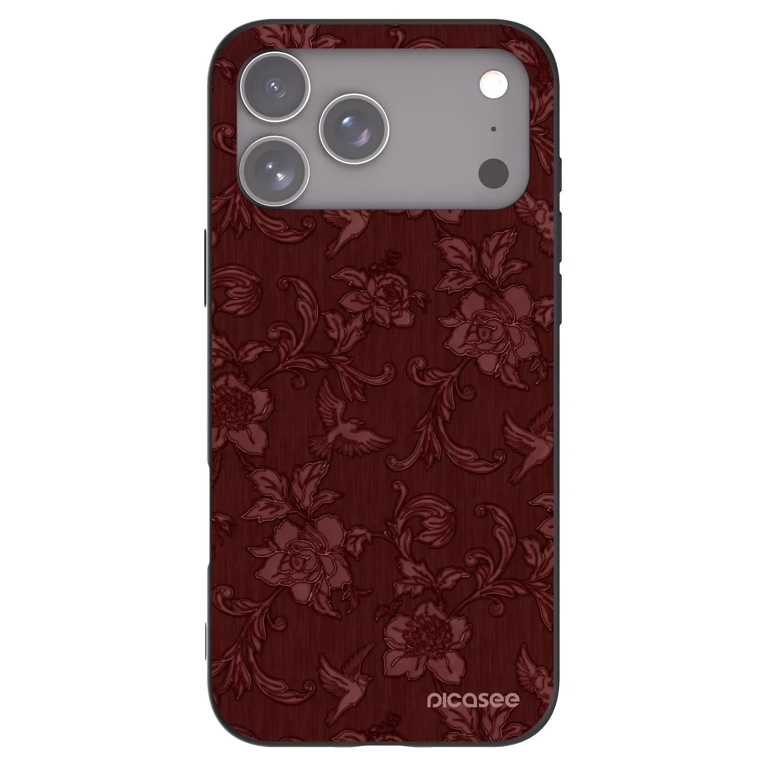 Picasee Apple iPhone 17 Pro Max Hülle - Schwarzes Silikon - Red Elegance