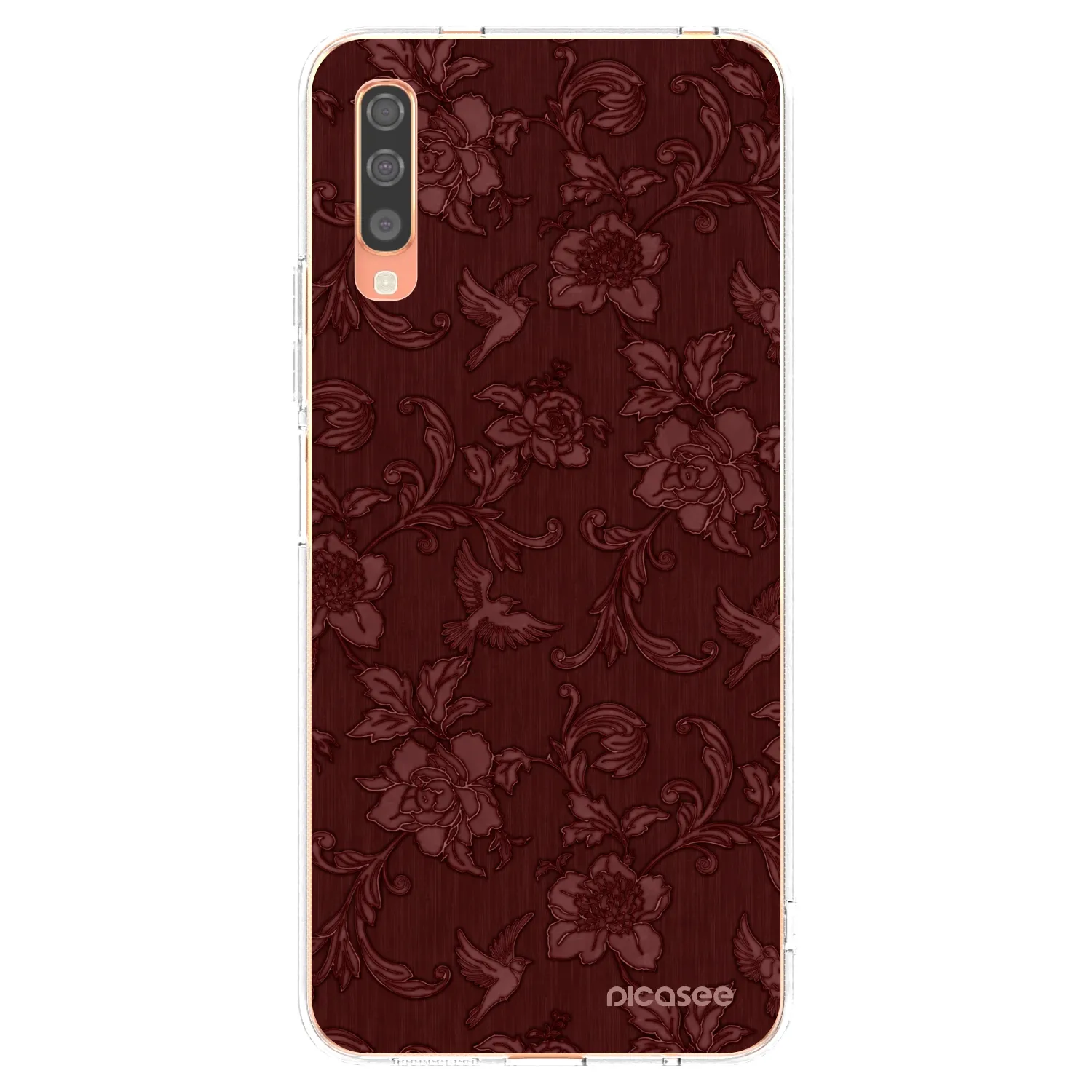 Picasee Samsung Galaxy A70 A705F Hülle - Transparentes Silikon - Red Elegance