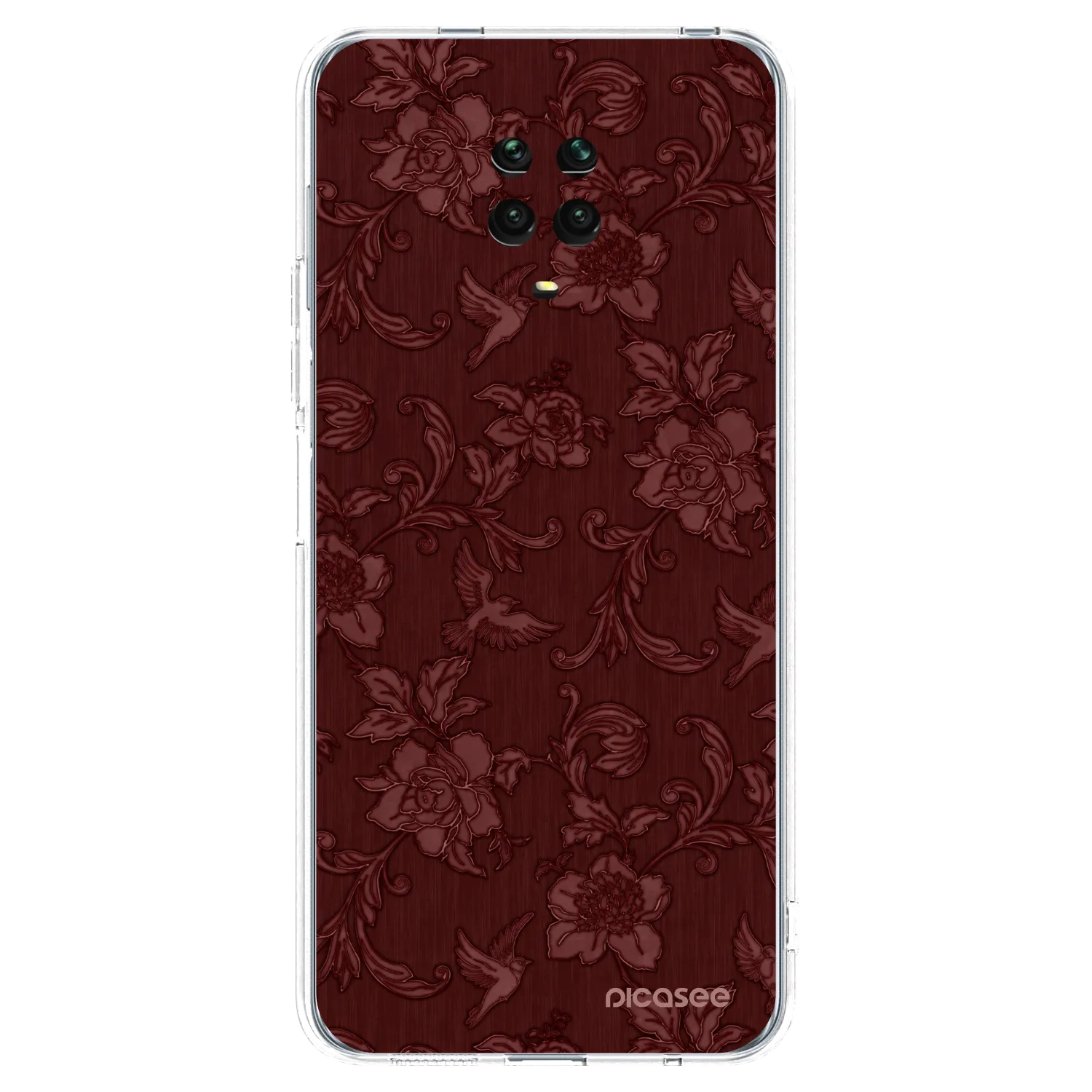 Picasee Xiaomi Redmi Note 9 Pro Hülle - Transparentes Silikon - Red Elegance