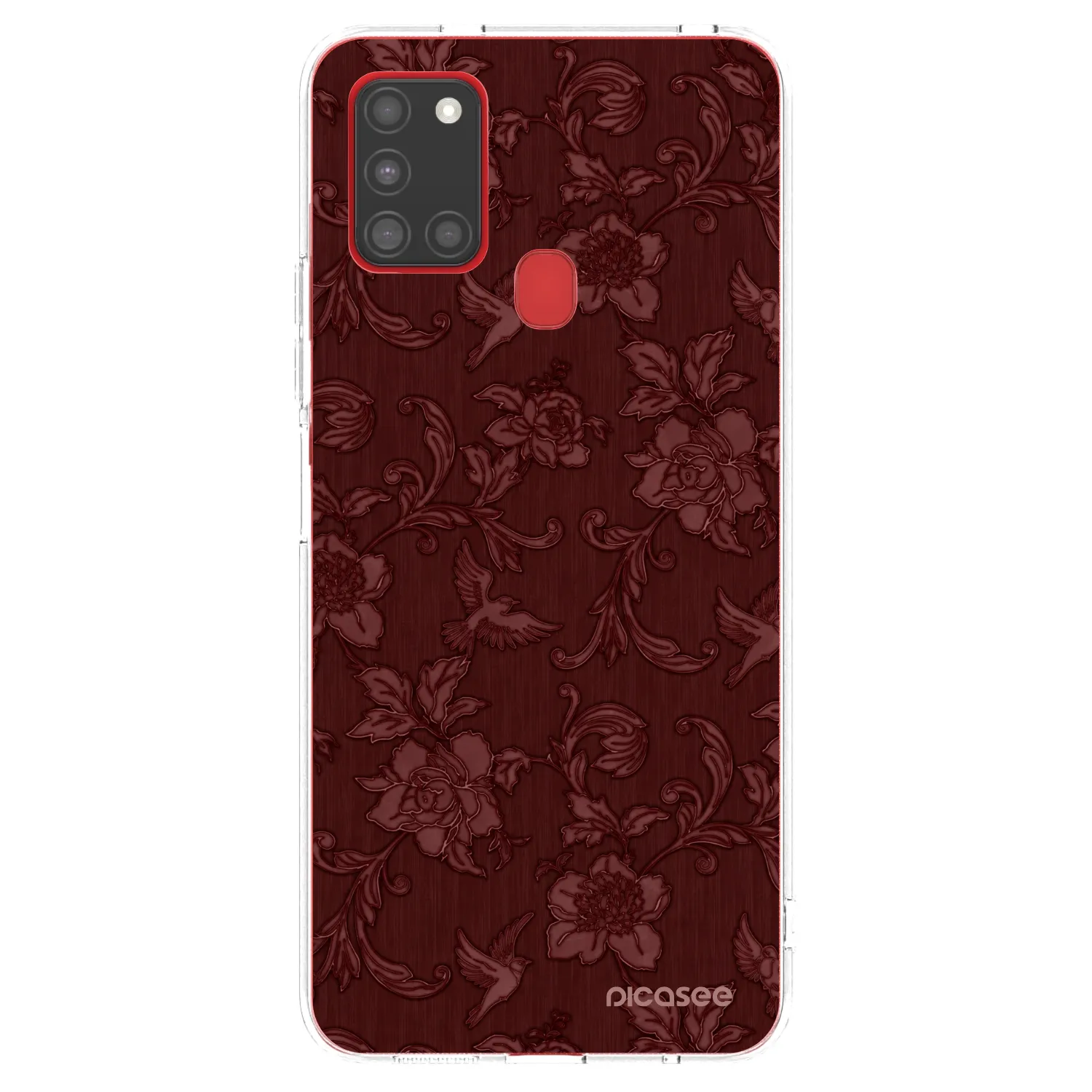 Picasee Samsung Galaxy A21s Hülle - Transparentes Silikon - Red Elegance