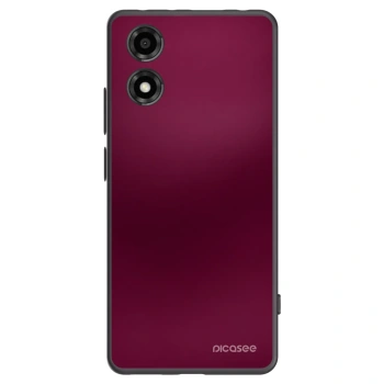 Picasee Motorola Moto E14 Hülle - Schwarzes Silikon - Velvet Bordeaux