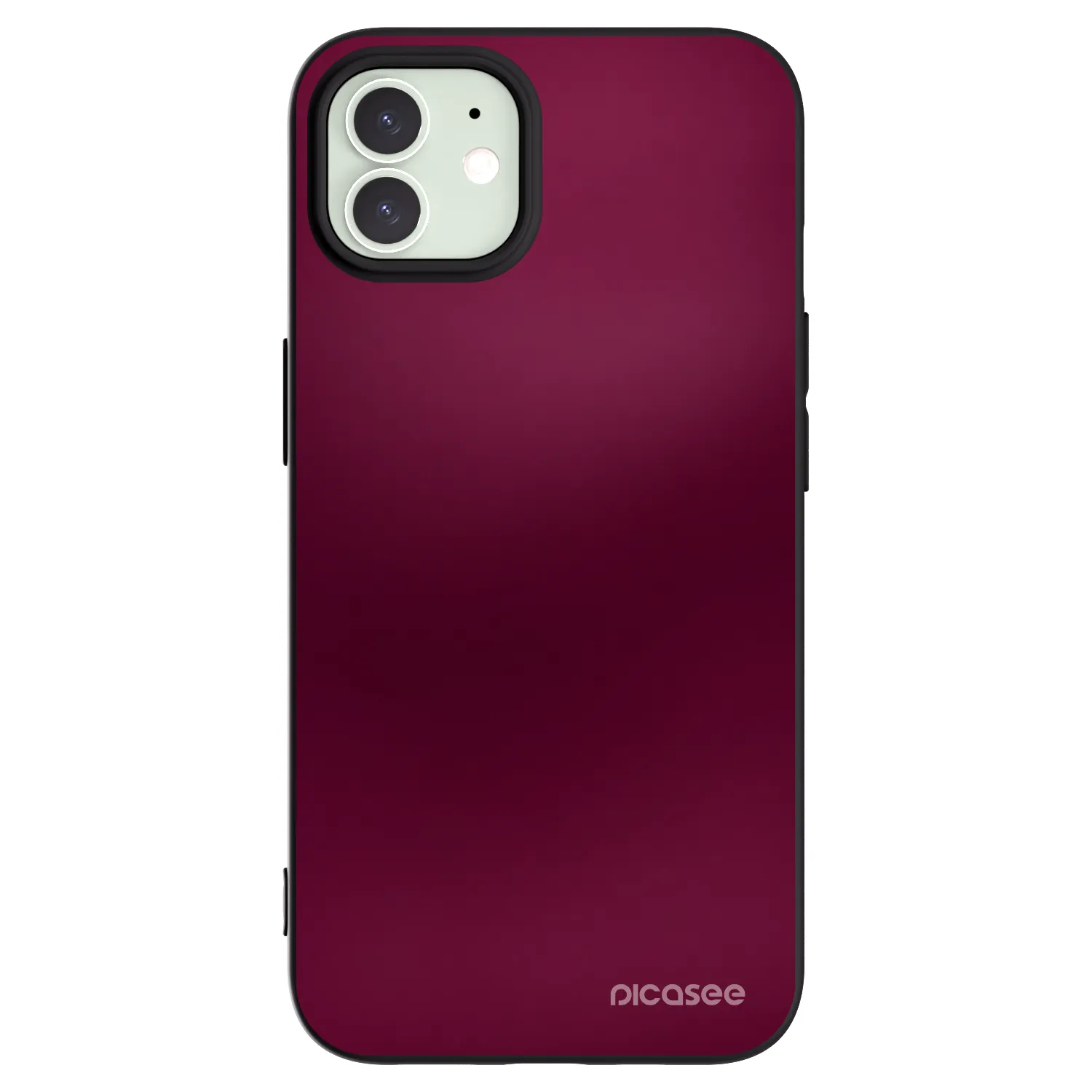 Picasee Apple iPhone 12 Hülle - Schwarzes Silikon - Velvet Bordeaux