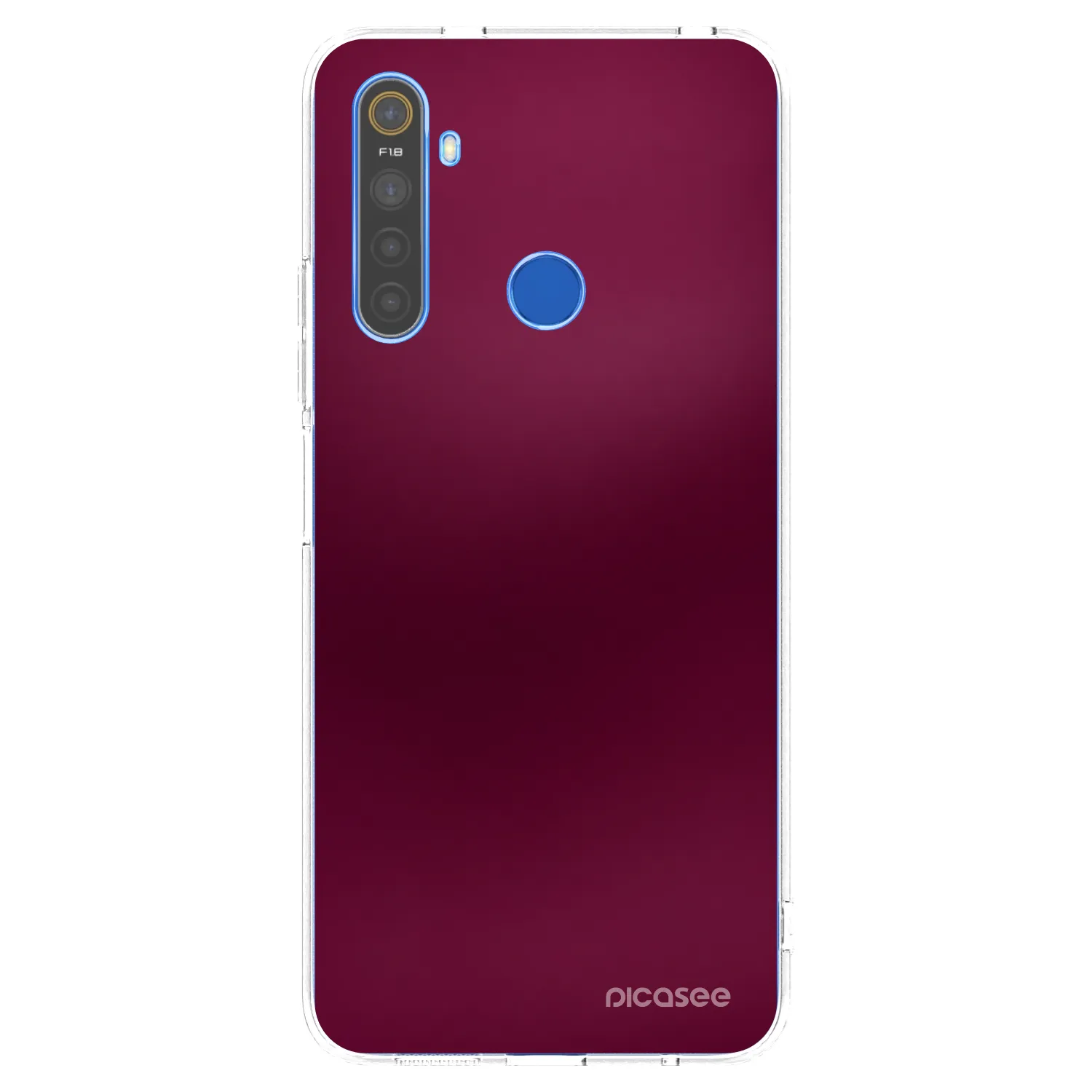 Picasee Realme 5 Hülle - Transparentes Silikon - Velvet Bordeaux