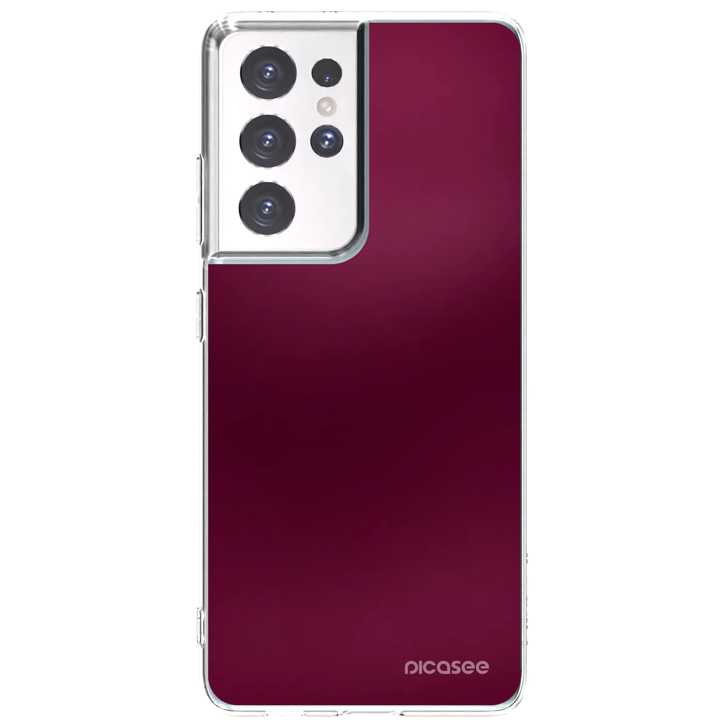 Picasee Samsung Galaxy S21 Ultra 5G G998B Hülle - Transparentes Silikon - Velvet Bordeaux