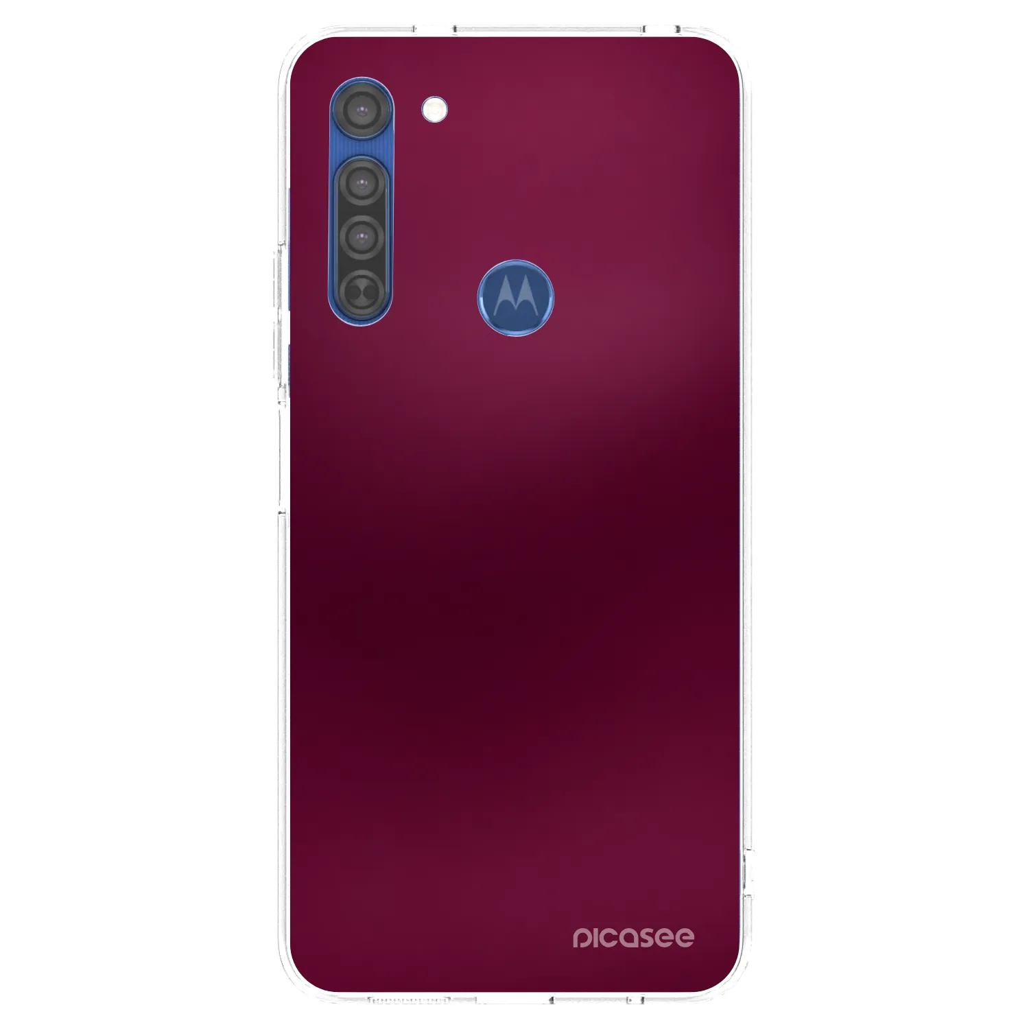 Picasee Motorola Moto G8 Hülle - Transparentes Silikon - Velvet Bordeaux