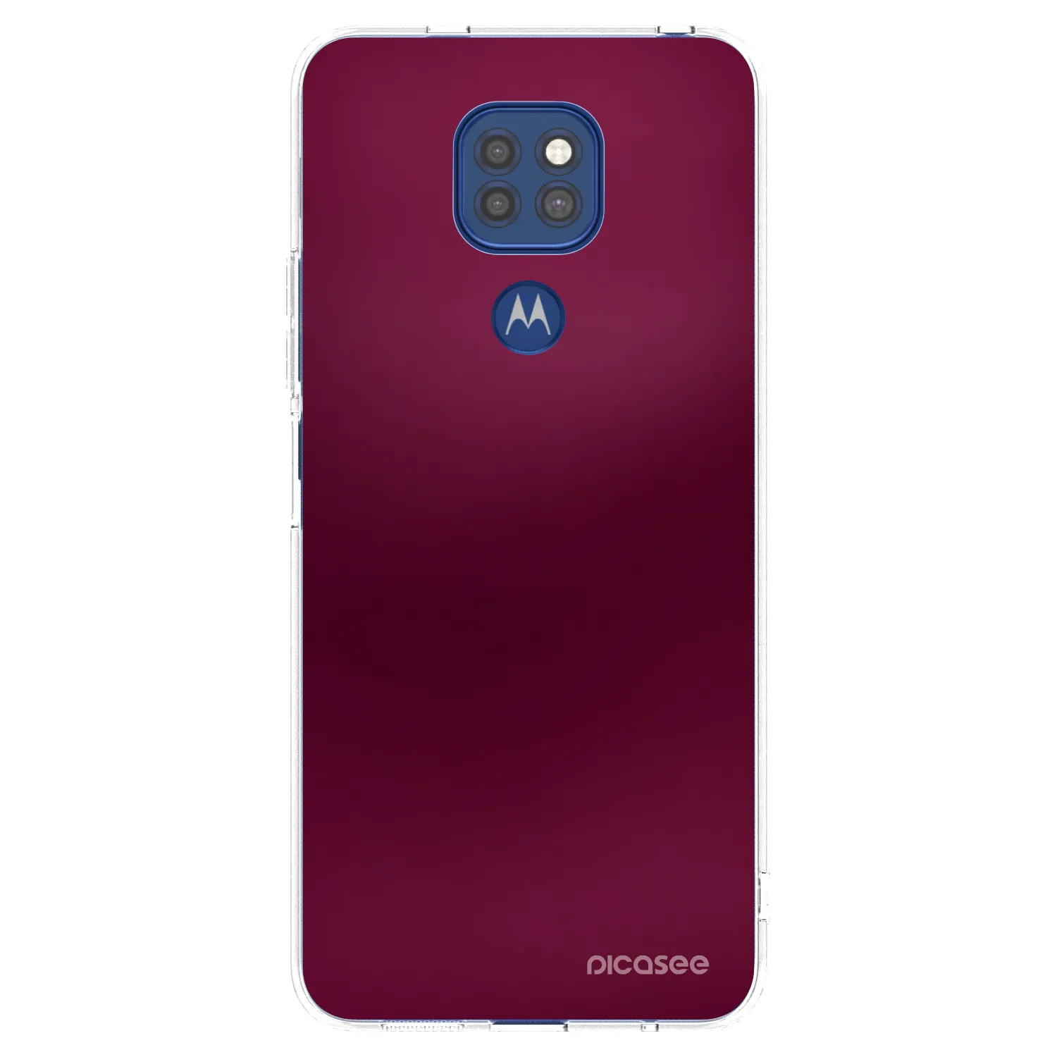 Picasee Motorola Moto G9 Play Hülle - Transparentes Silikon - Velvet Bordeaux