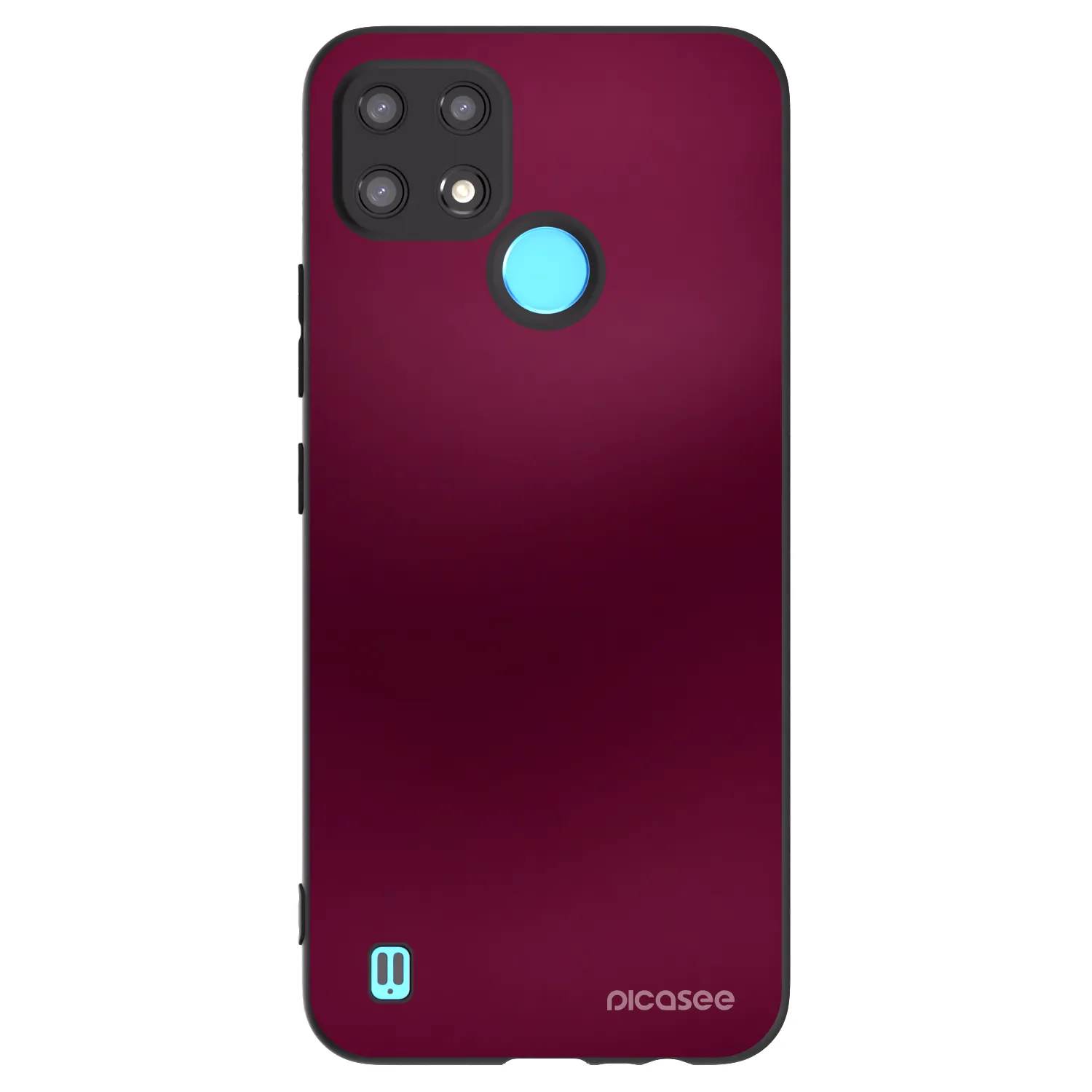 Picasee Realme C21 Hülle - Schwarzes Silikon - Velvet Bordeaux