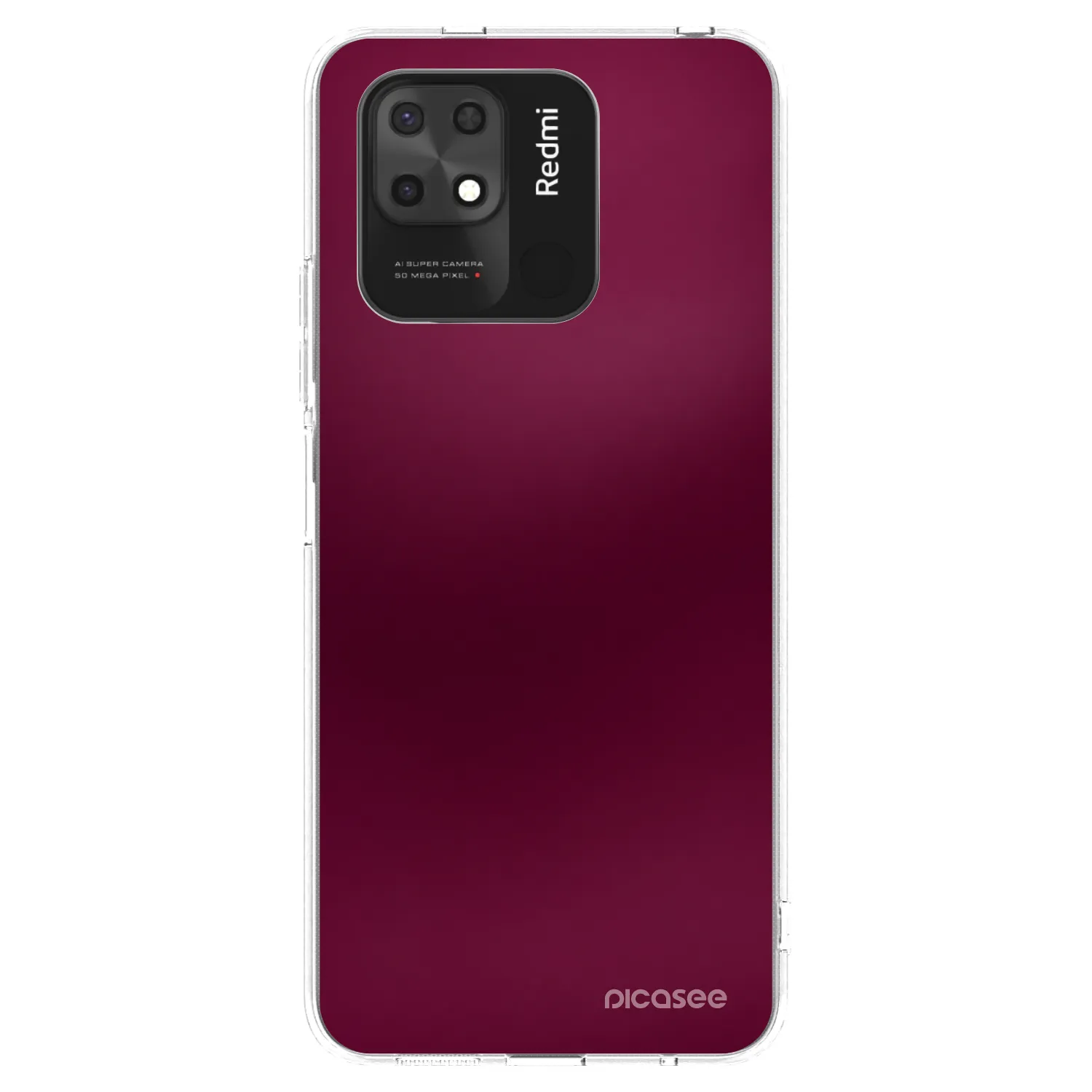 Picasee Xiaomi Redmi 10C Hülle - Transparentes Silikon - Velvet Bordeaux